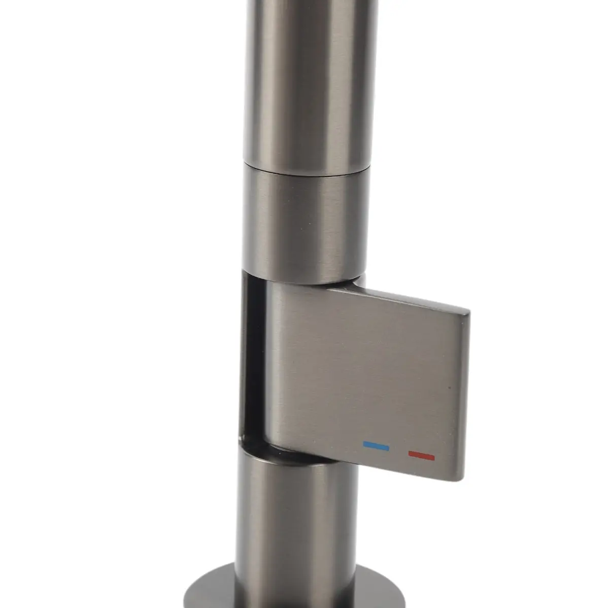 Grifo Para Fregador De Cocina Lavamanos Cuello Alto 47Cm Monomando Gris Mate De Alta Calidad 2