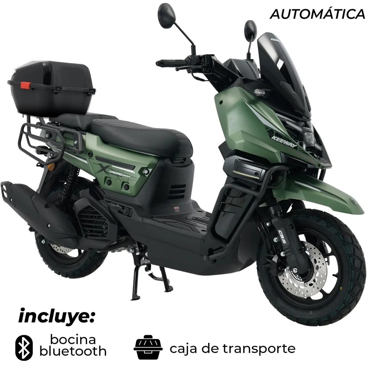 Moto Scooter Xroad 200 Keeway Color Verde Motor Monocilindro 4 Tiempos, 2 Válvulas, Tanque 7.5 Automática. 1