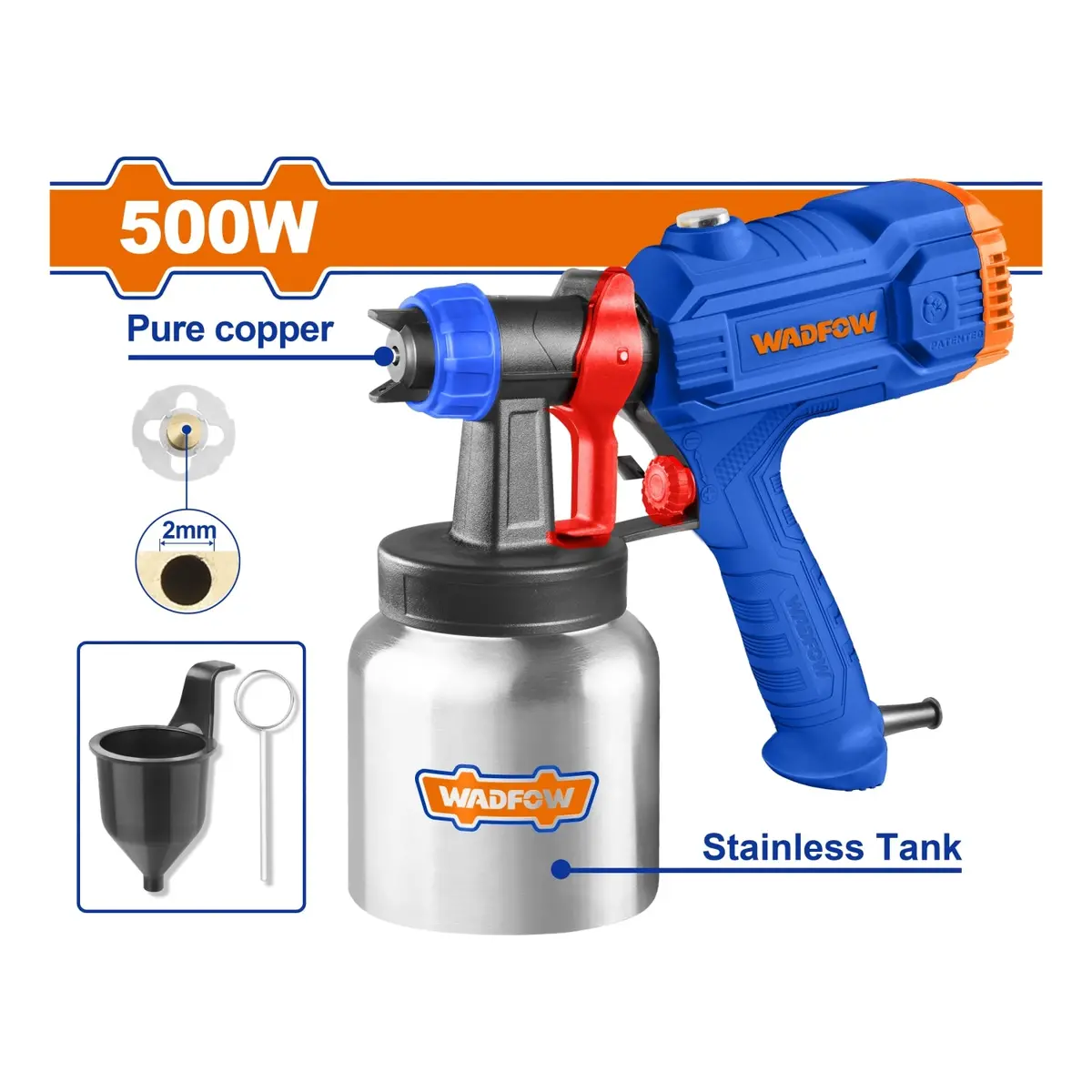 Pistola Spray De Aire Para Pintar 500W. Capacidad 800 Ml. Voltaje: 110-120V ~ 50/60Hz De Aire. 1