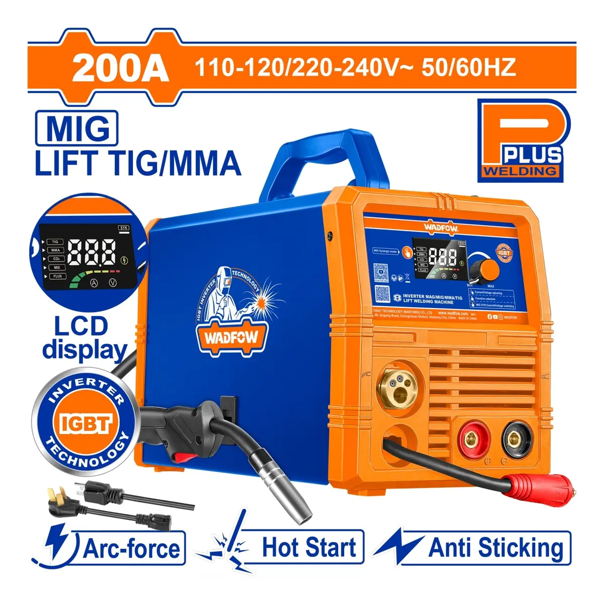 Máquina De Soldar Inverter 200A Modelo Medium Duty 30% Ciclo De Trabajo. 110-120V / 220-240V. Mig/Mag – Mma – Tig Lift 1