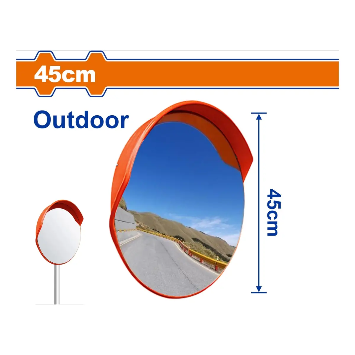 Espejo Convexo De 45Cm (17.7") Uso En Exteriores. Reduce Puntos Ciegos. 1