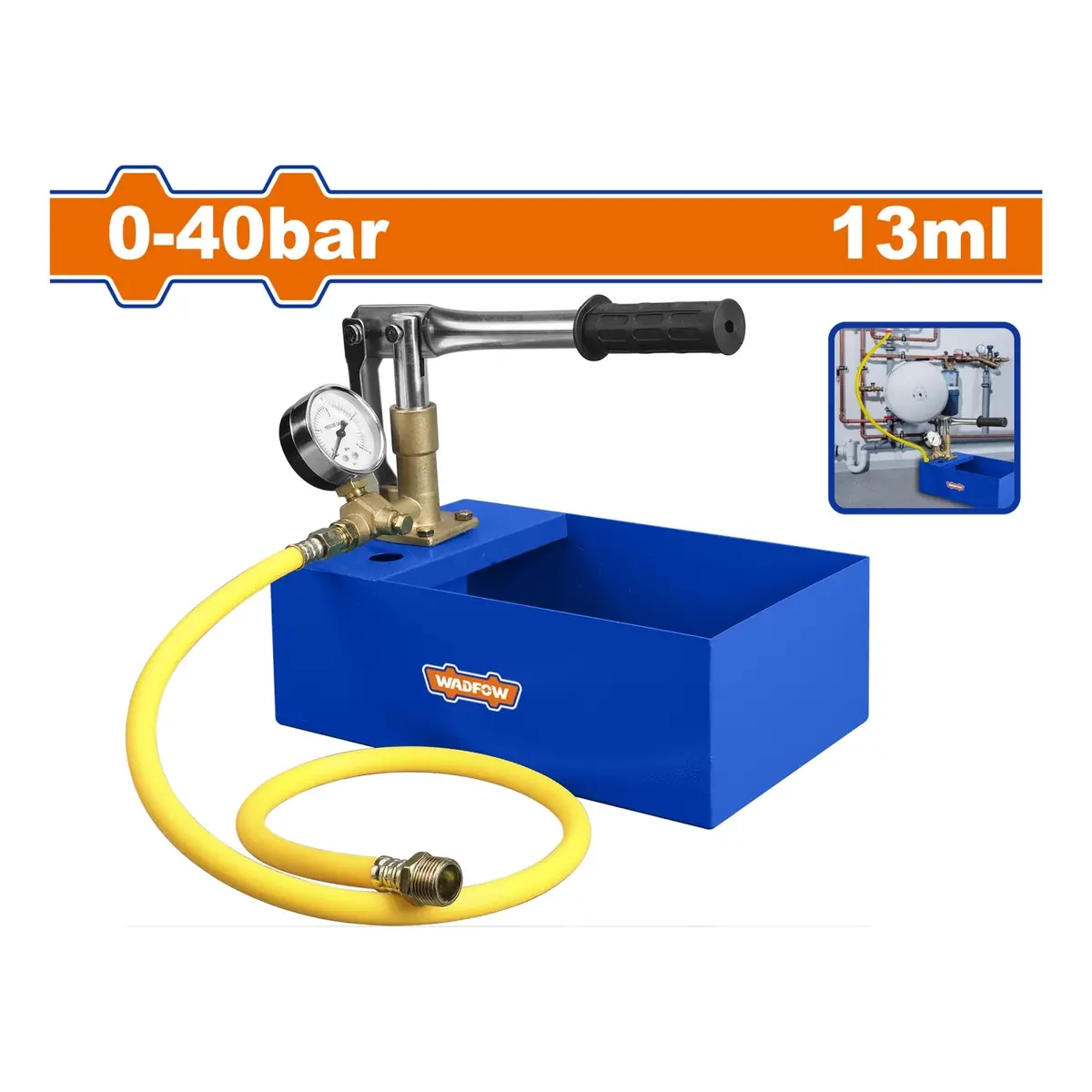 Bomba De Prueba De Presión 0–40 Bar. Flujo 13 Ml. Ideal Para Tuberías De Agua Y Aceite. Válvulas De Cobre. 1