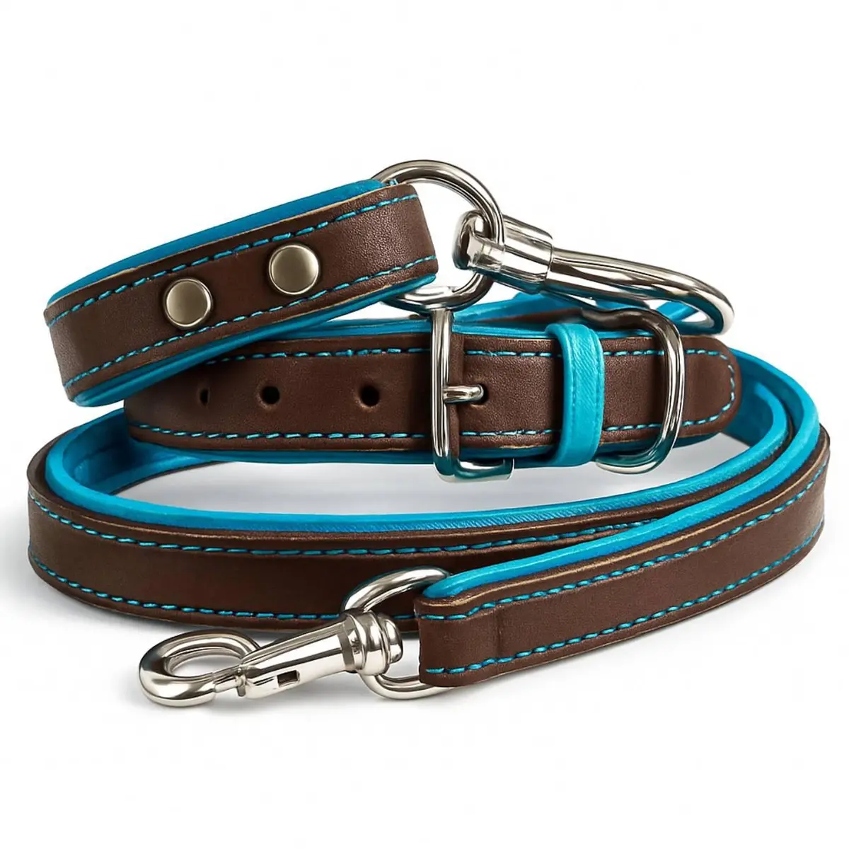 Jet Line Set In Pelle Testa Di Moro & Turchese 4