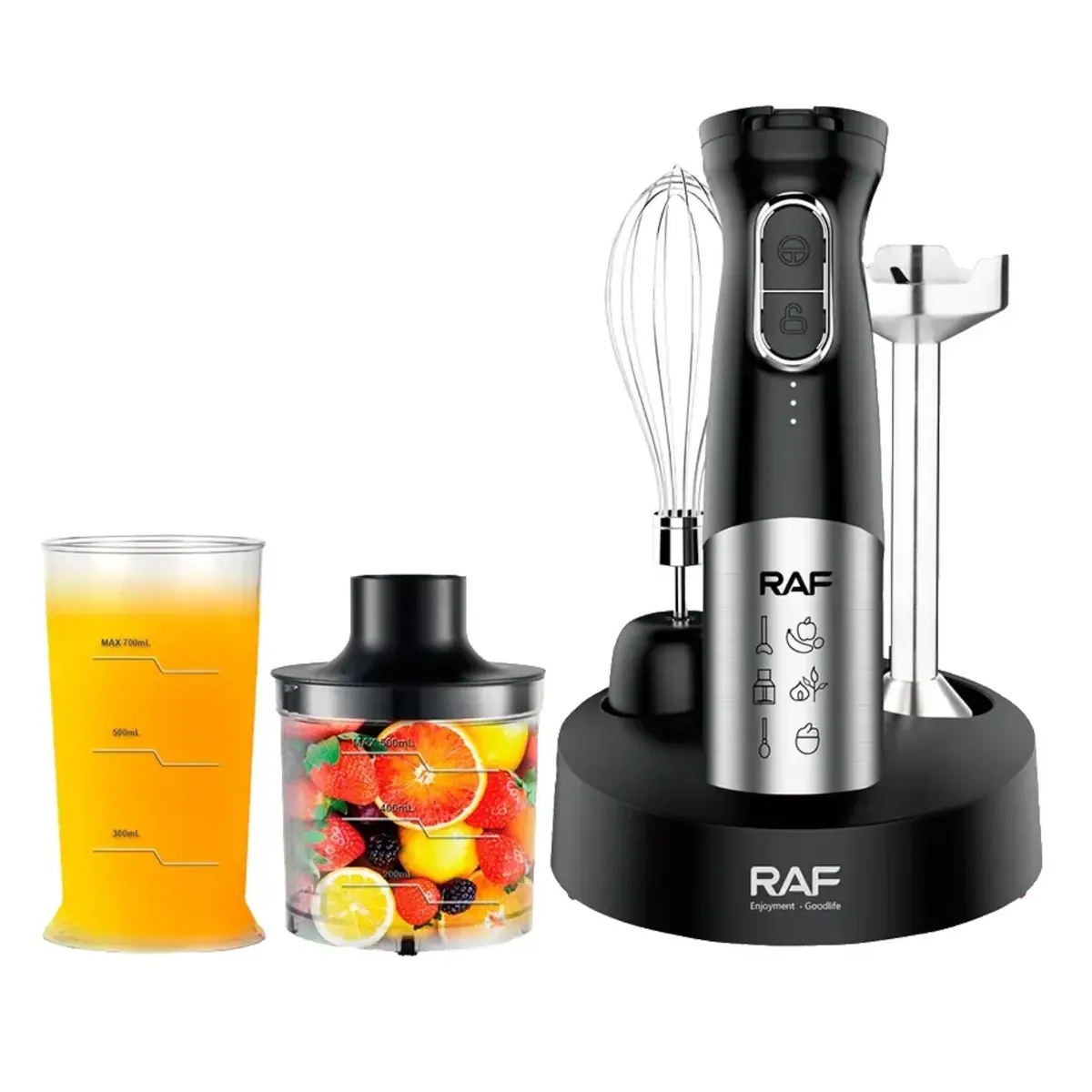 Licuadora Inalámbrica De Mano Mixer 4 En 1 200W Con Vaso 700Ml Y Cuchillas De Acero Inoxidable 110V/60 Hz. Blender 2