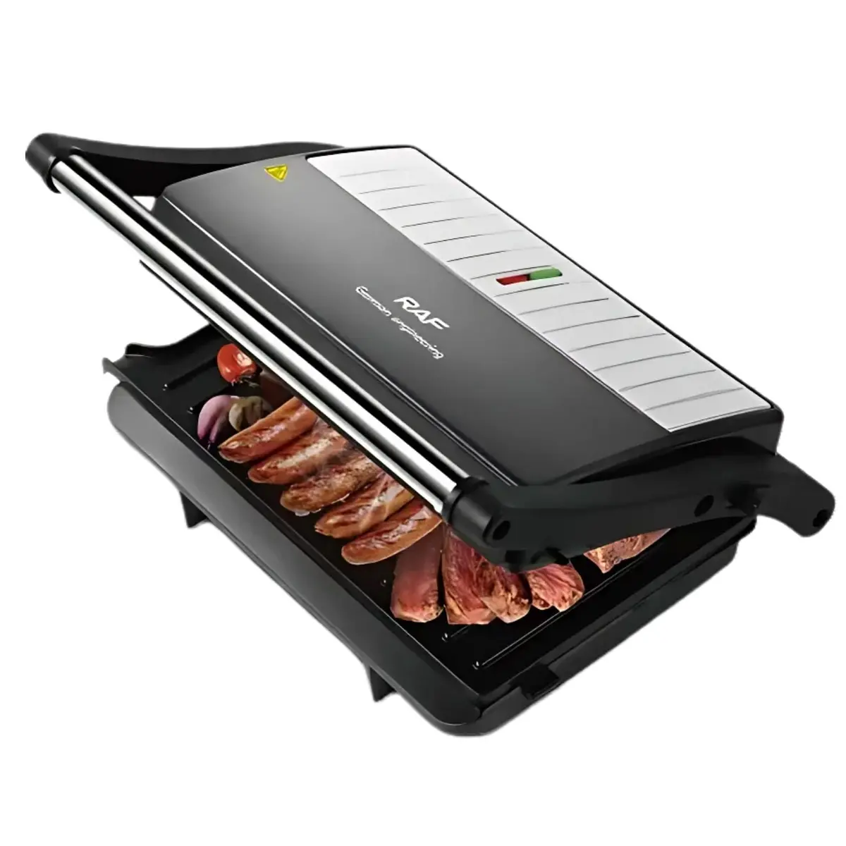 Parrilla Eléctrica 1000W Abre 180° Con Revestimiento Antiadherente Y Doble Calor 110V /60Hz. Asador De Carnes. 2