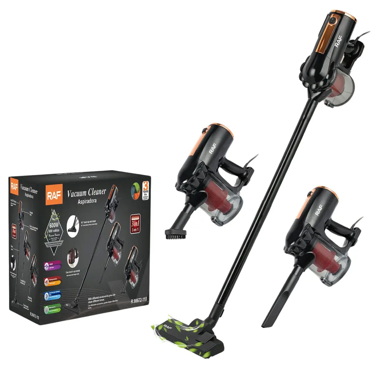 Aspiradora 3 En 1 600W Con Filtro Lavable Ciclónico Y Caja De Polvo 500Ml 110V/60 Hz 2