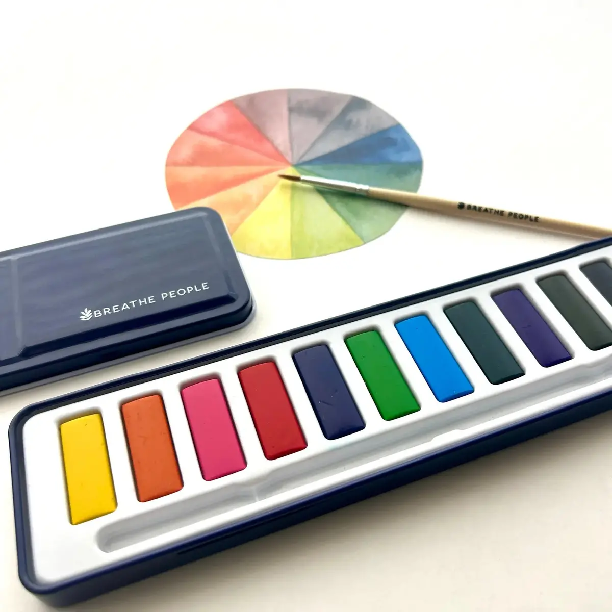 Watercolor Set - 12 Artist Grade Colors + Wood Brush 1