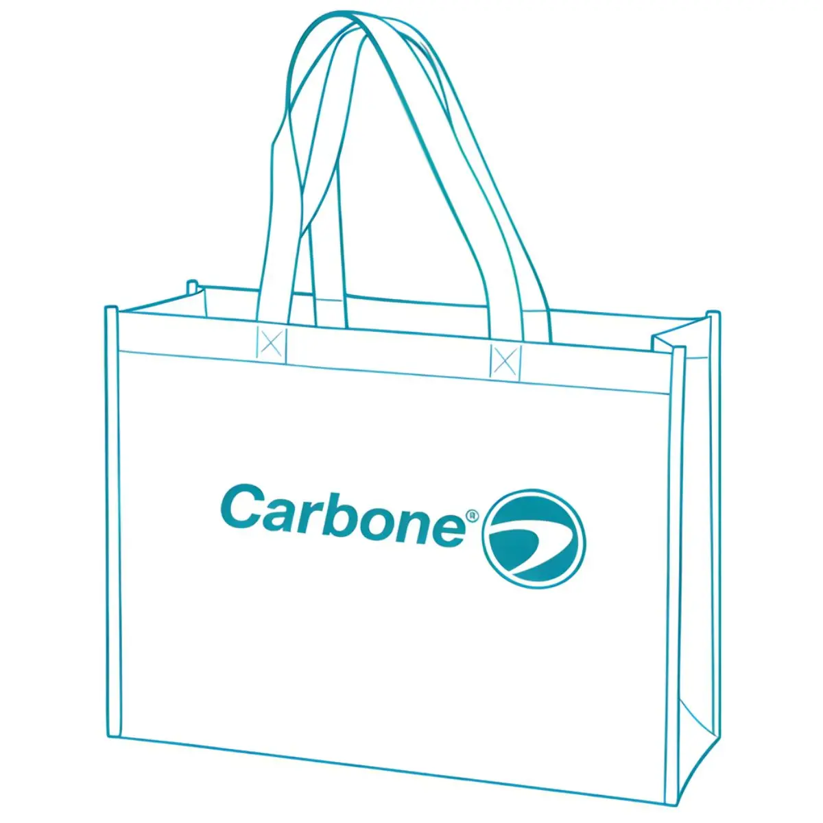 Bolsa Reutilizable Grande Carbone Con Asas. Bolsa Ecológica Prensada (19"X16"X4.5") 1