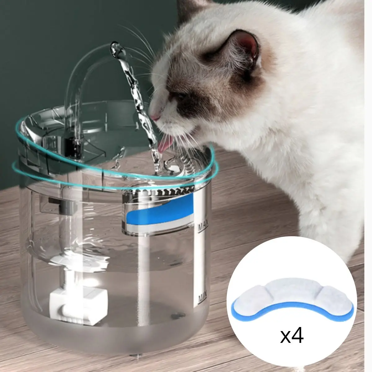 Filtros De Repuesto Para Fuente De Agua De Mascotas. Pack De 4 Filtros De Algodón Purificador. 1