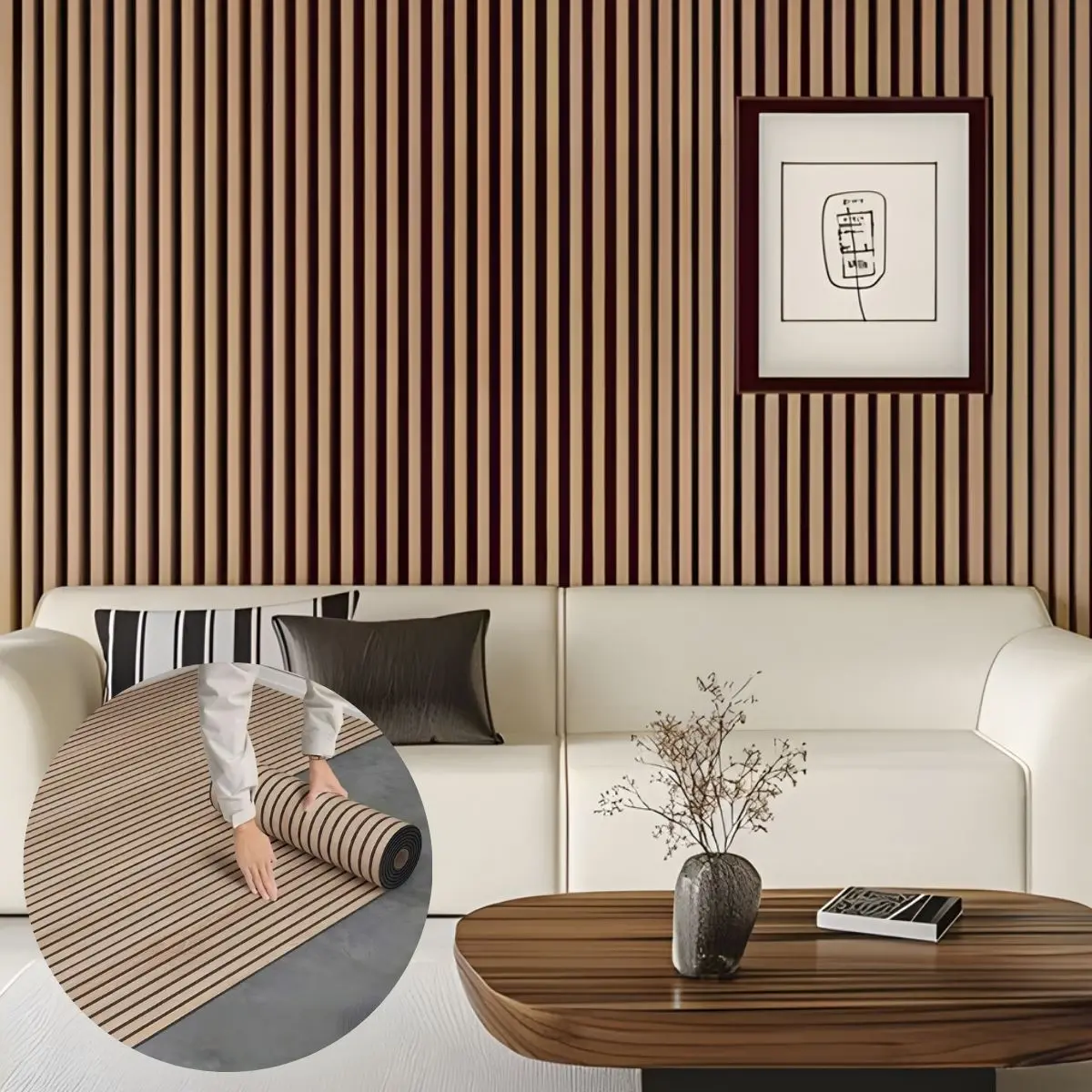 Revestimiento Decorativo Autoadhesivo Tipo Paneles Para Pared Imitación Madera. Color Chocolate Claro (3M X 60Cm). 1