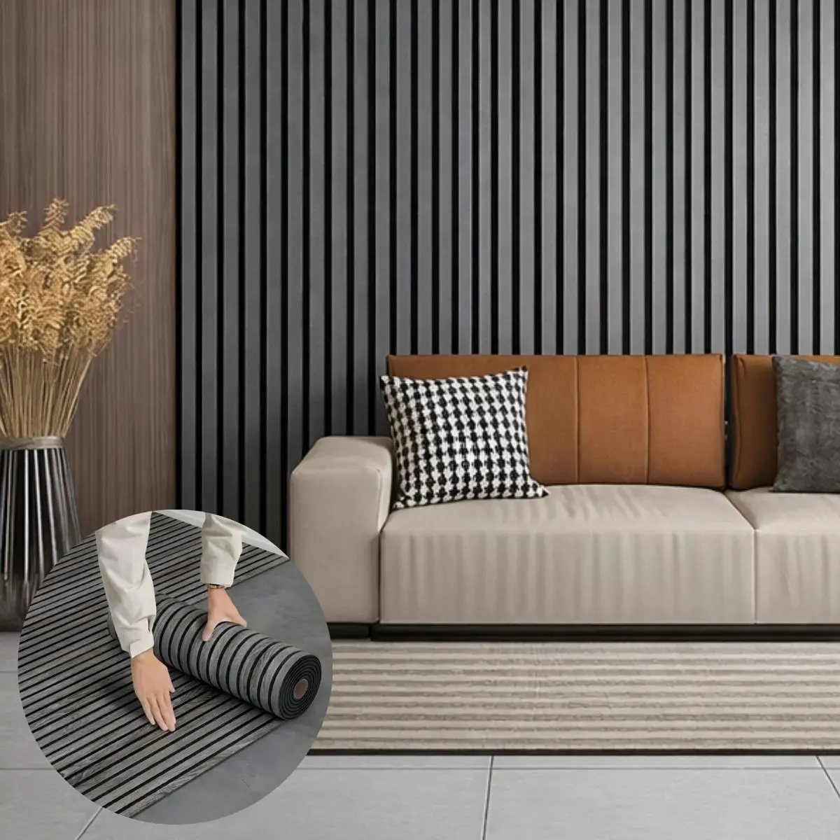 Revestimiento Decorativo Autoadhesivo Tipo Paneles Para Pared Imitación Madera. Color Gris (3M X 60Cm). 1