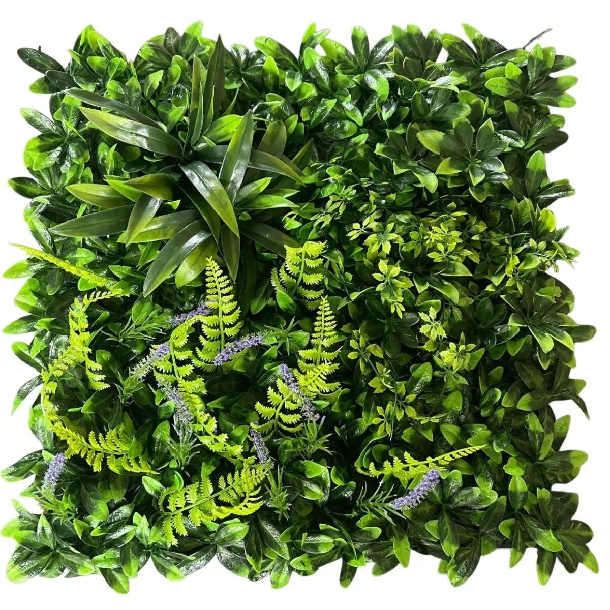 Follaje Artificial Con Flores De Lavanda De Plástico Premium (50X50cm) Para Jardines Verticales, Pared Verde, Muro Decorativo Y Fondo Fotográfico. 1