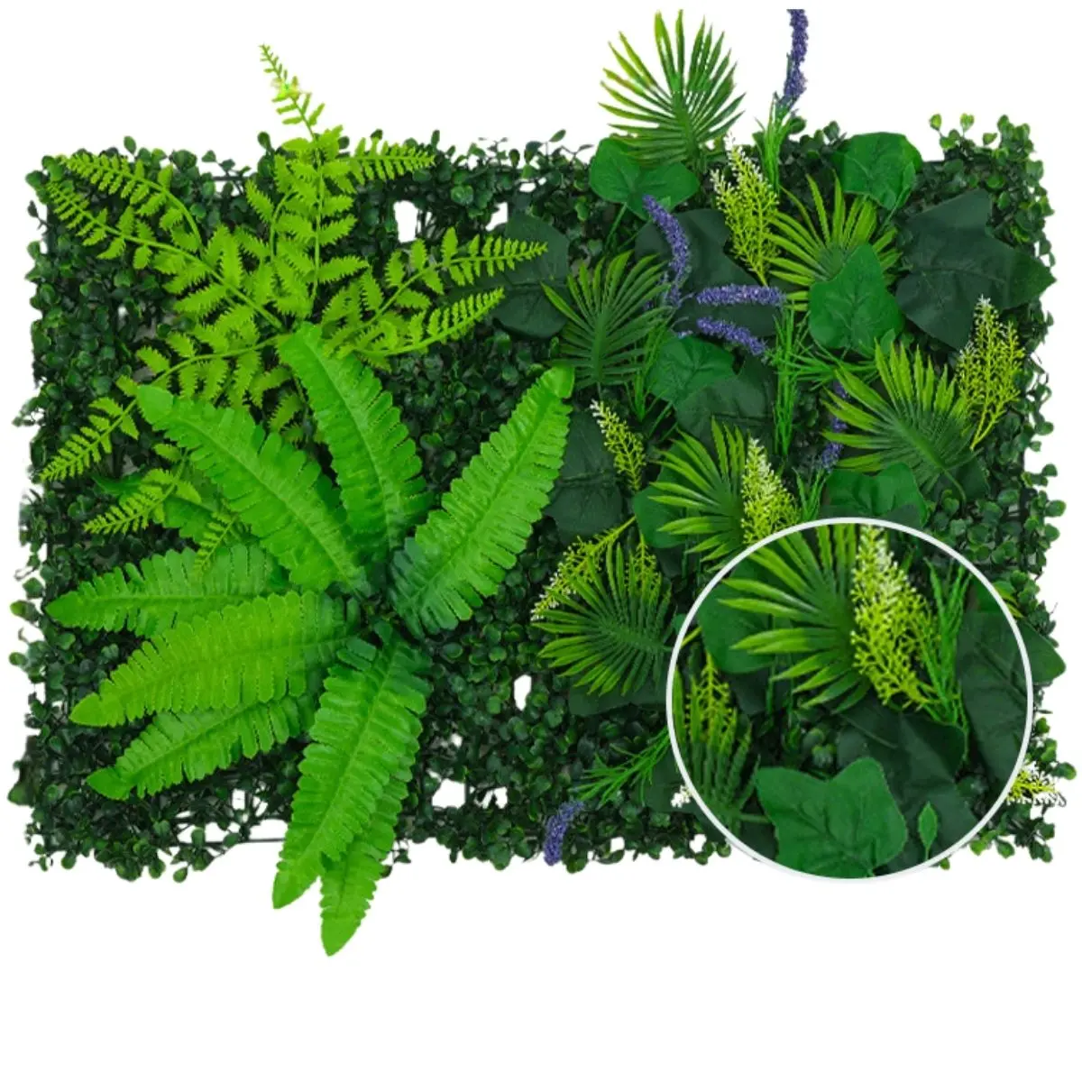 Follaje Artificial De Plástico (60 X 40 Cm) De 4 Cm De Altura Para Jardín Vertical, Muro Verde, Decoración Interior Y Exterior. 1