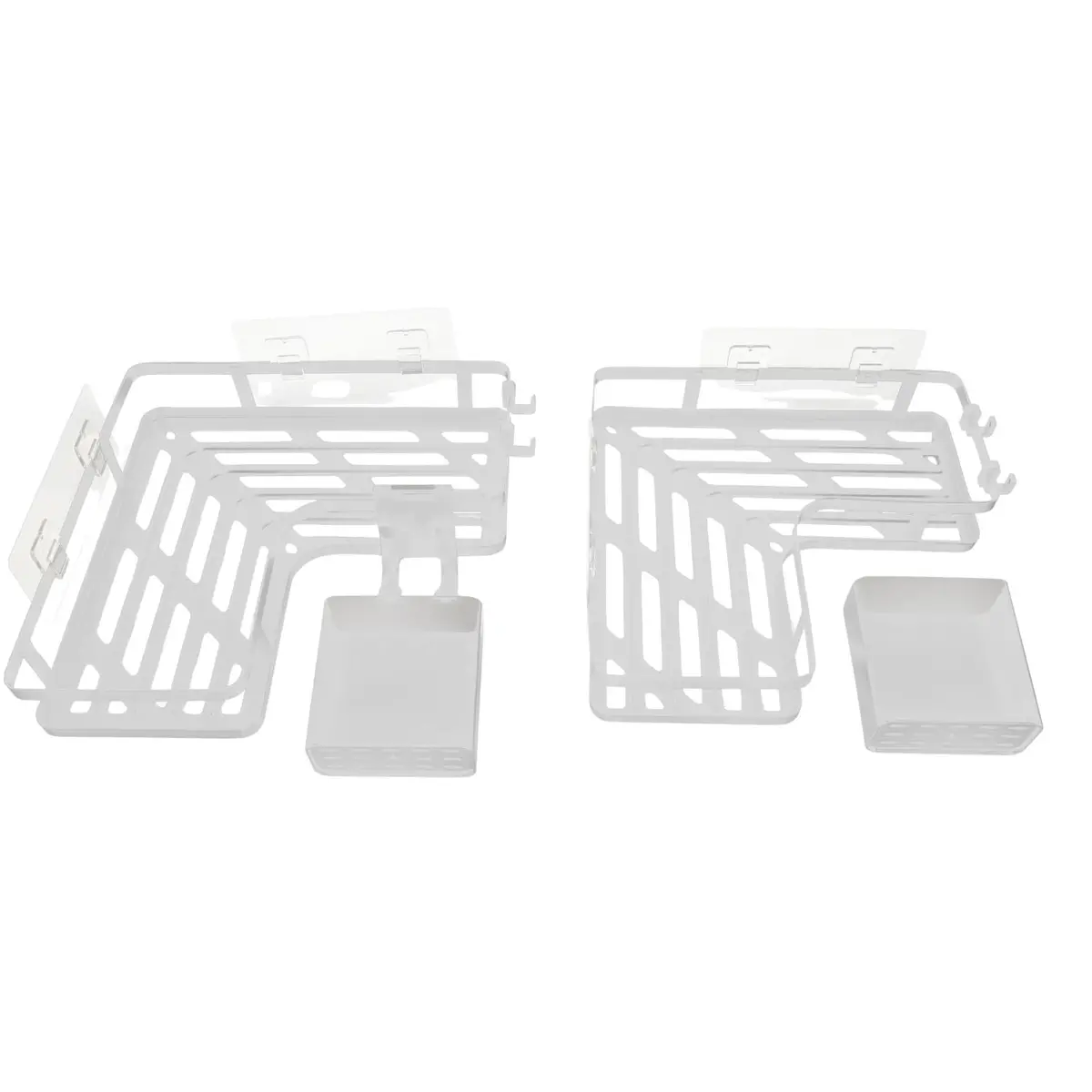 Repisa Esquinera Ducha De Esquina 25.5X26x5.5 Cm Blanco De Hierro Para Múltiples Espacios. Organizador Esquinero Para Baño. 2