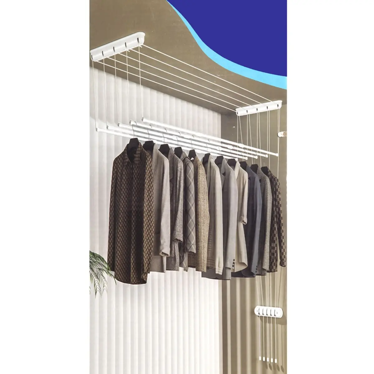 Tendedero De Ropa 180X50 Cm Hierro Color Box Plegable Con Espacio Ahorrador Y Diseño Versátil. Perchero Rack Para Secar Ropa 1