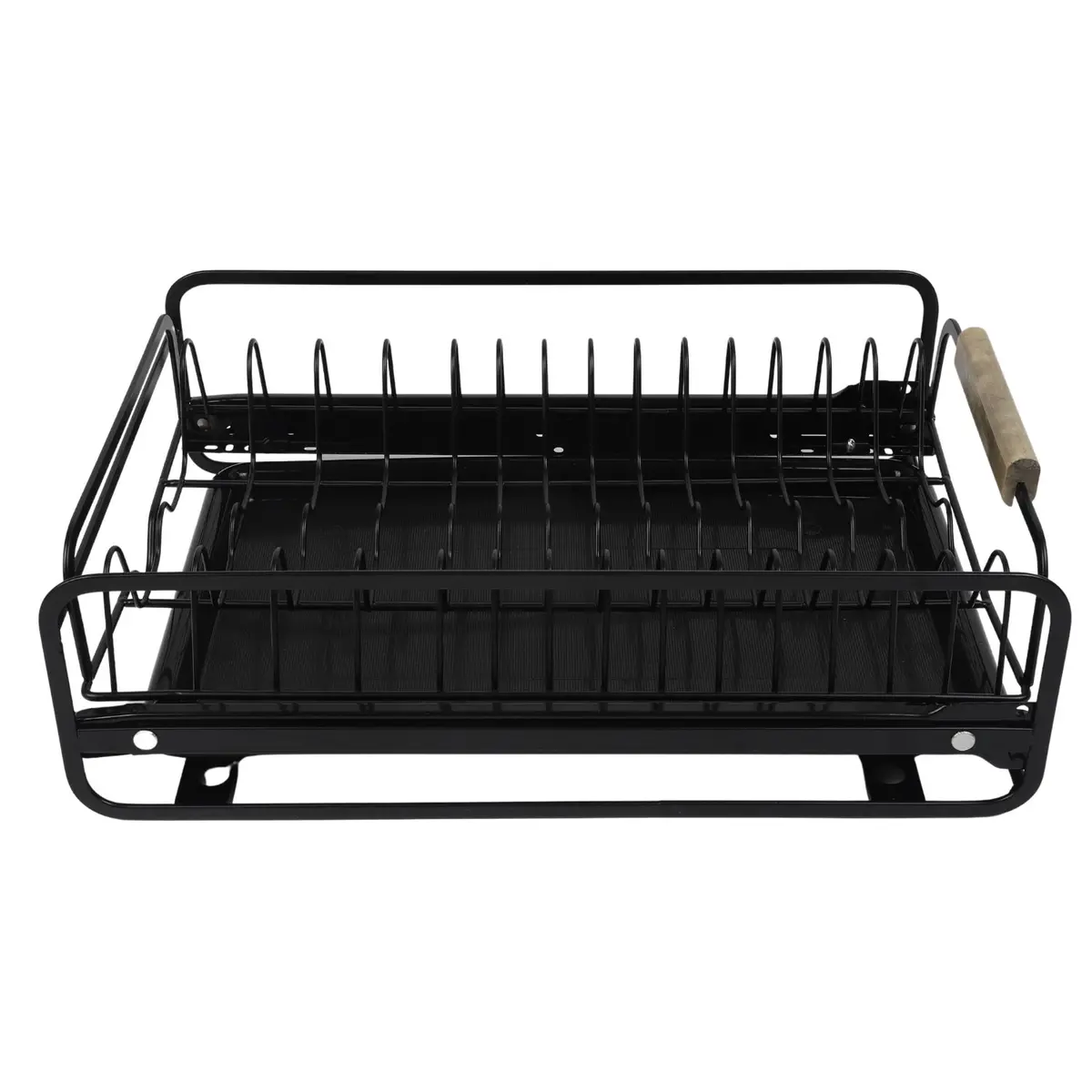Organizador Escurridor De Platos Deslizable Para Muebles Gabinetes De Cocina. Color Negro 41X28.5X13cm Hierro. Acabado Duradero. Organizador De Vajillas 2