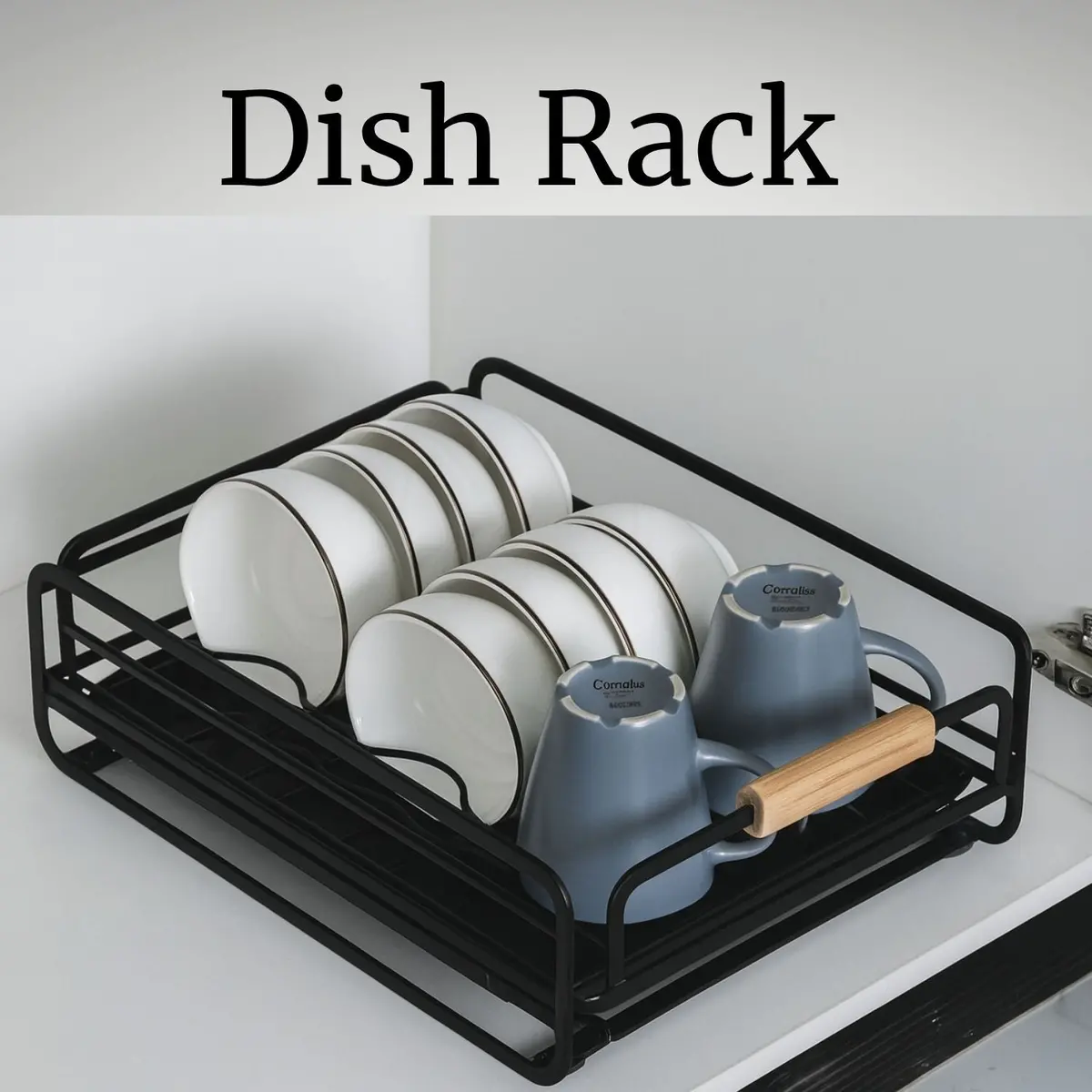 Organizador Escurridor De Platos Deslizable Para Gabinetes De Cocina Color Negro 41X28.5X13cm Hierro. Acabado Duradero. Organizador De Vajillas. 1