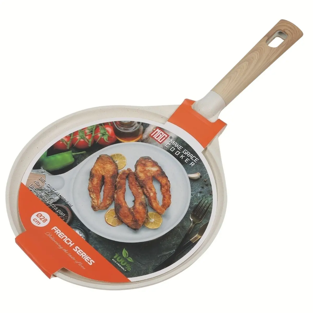 Sartén Plano De Granito Antiadherente Para Pizza, Panqueques Y Crepas 28Cm Eco-Friendly . Sartén Para Panquecas Pancakes Hotcakes. Sin Teflon 1