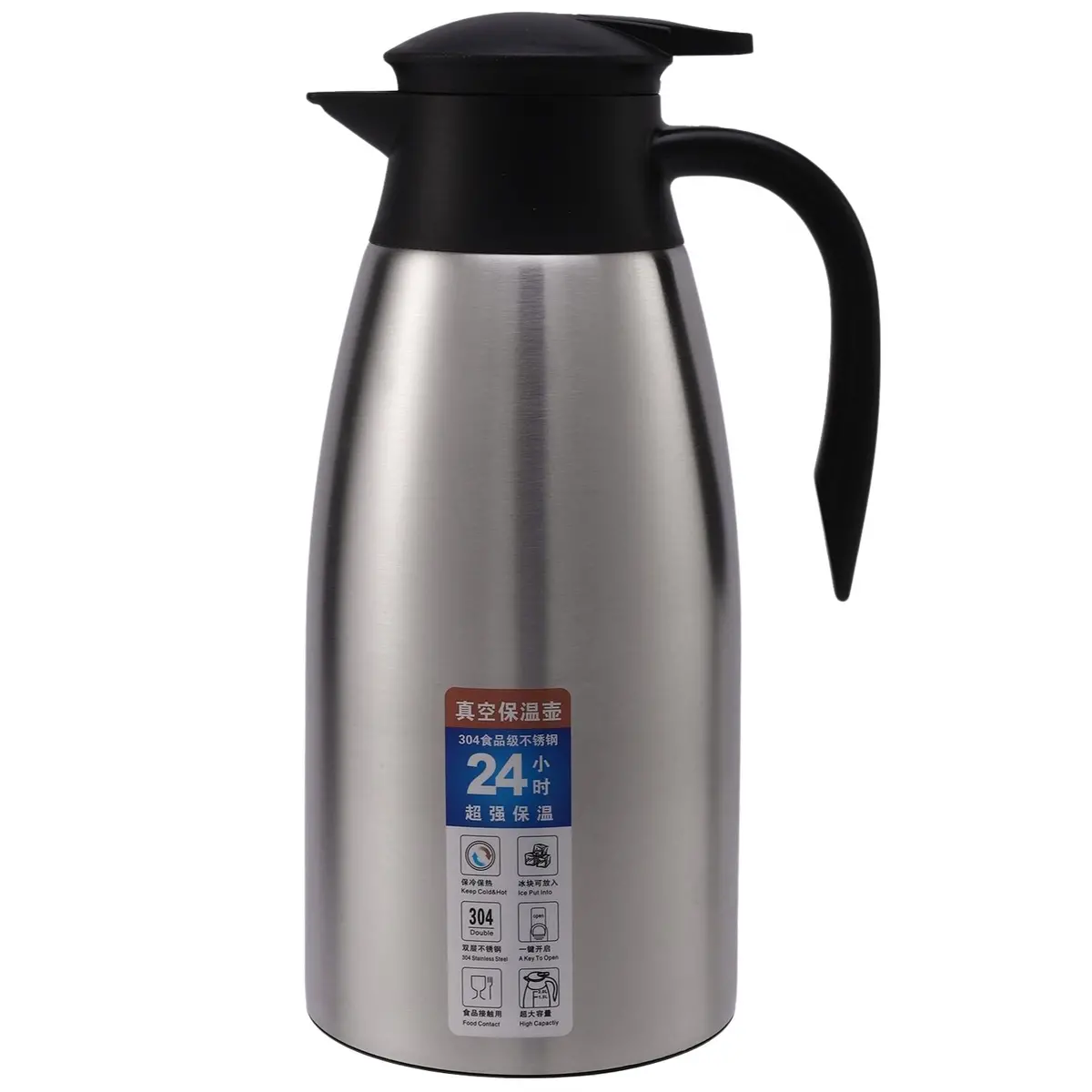 Termo Hervidor Térmico 2L Acero Inoxidable 304 Doble Pared Con Tapa Hermética Para Café Y Té 1
