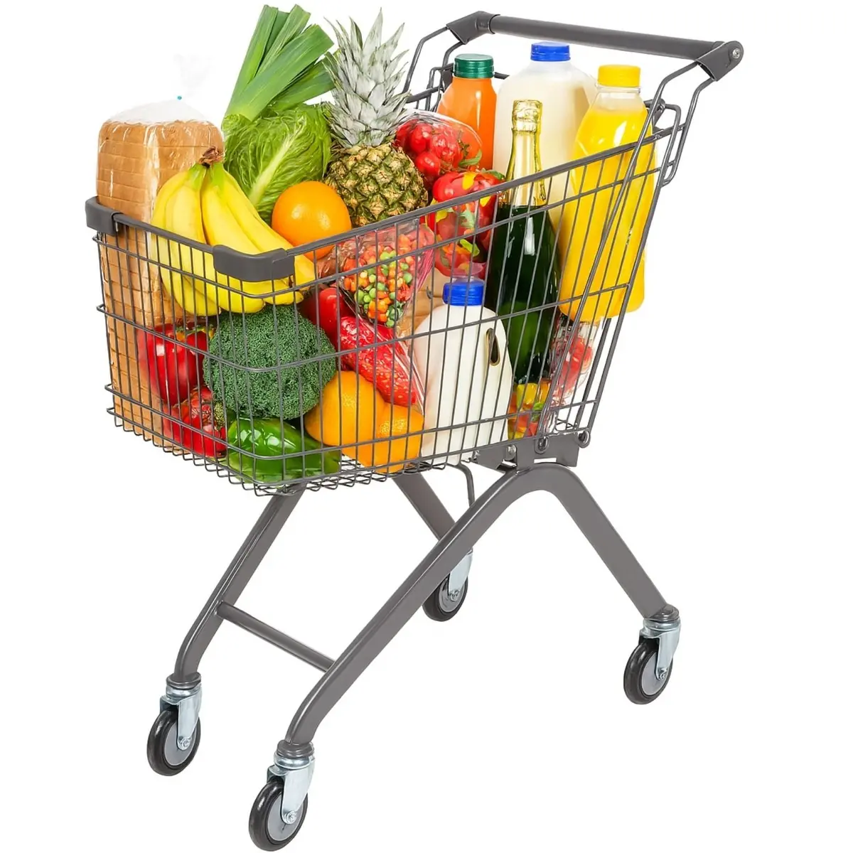 Carrito De Supermercado Metálico 70X45x88cm Con Ruedas Giratorias.  Estructura De Hierro Resistente. Carretilla De Compras Mercado 1