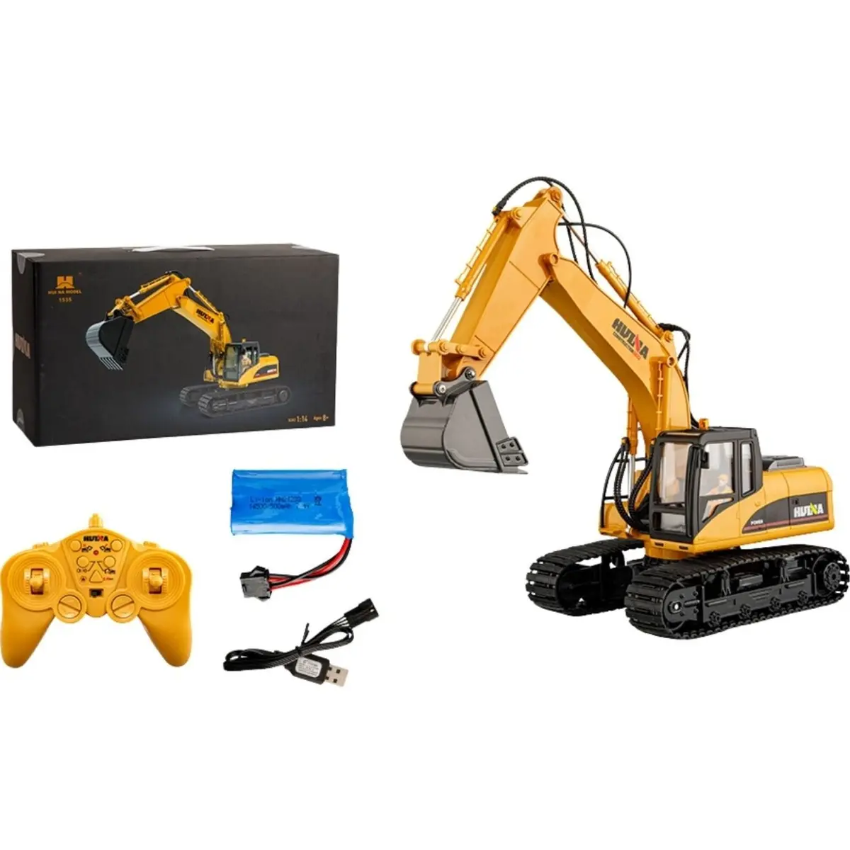 Tractor Excavadora De Juguete Con Control Remoto Para Niños, 25X17cm Metal Y Plástico Resistente. 1
