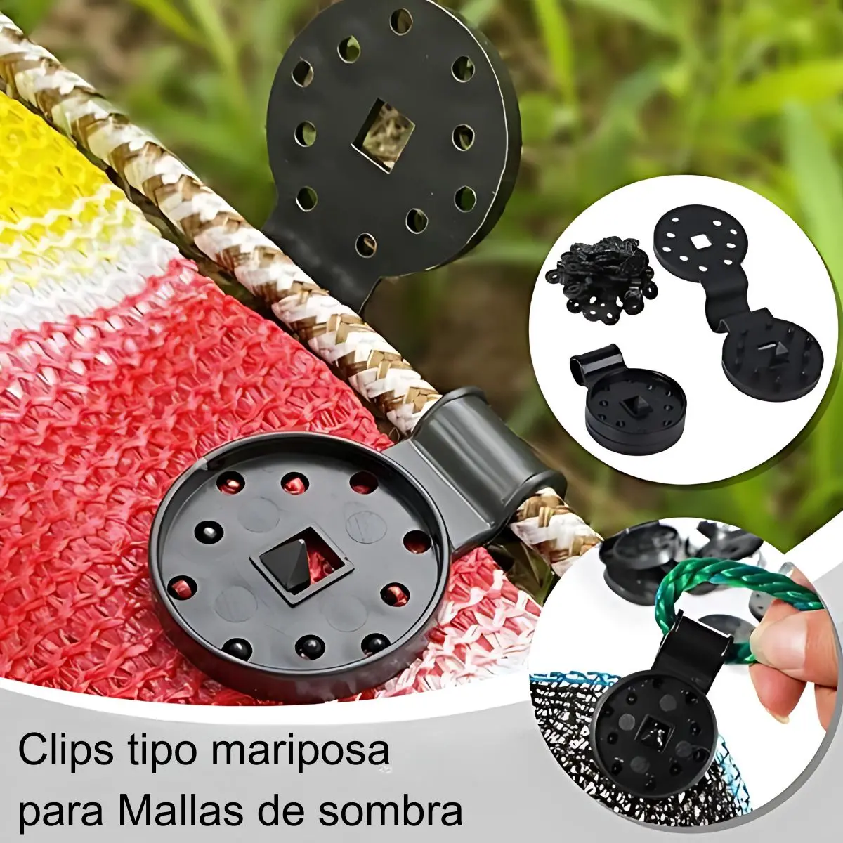 Clips Tipo Mariposa Para Malla Saran Sombra Y Mallas Raschel. Broches Sujetadores. Reutilizables. (Pack De 50 Pzs) 1