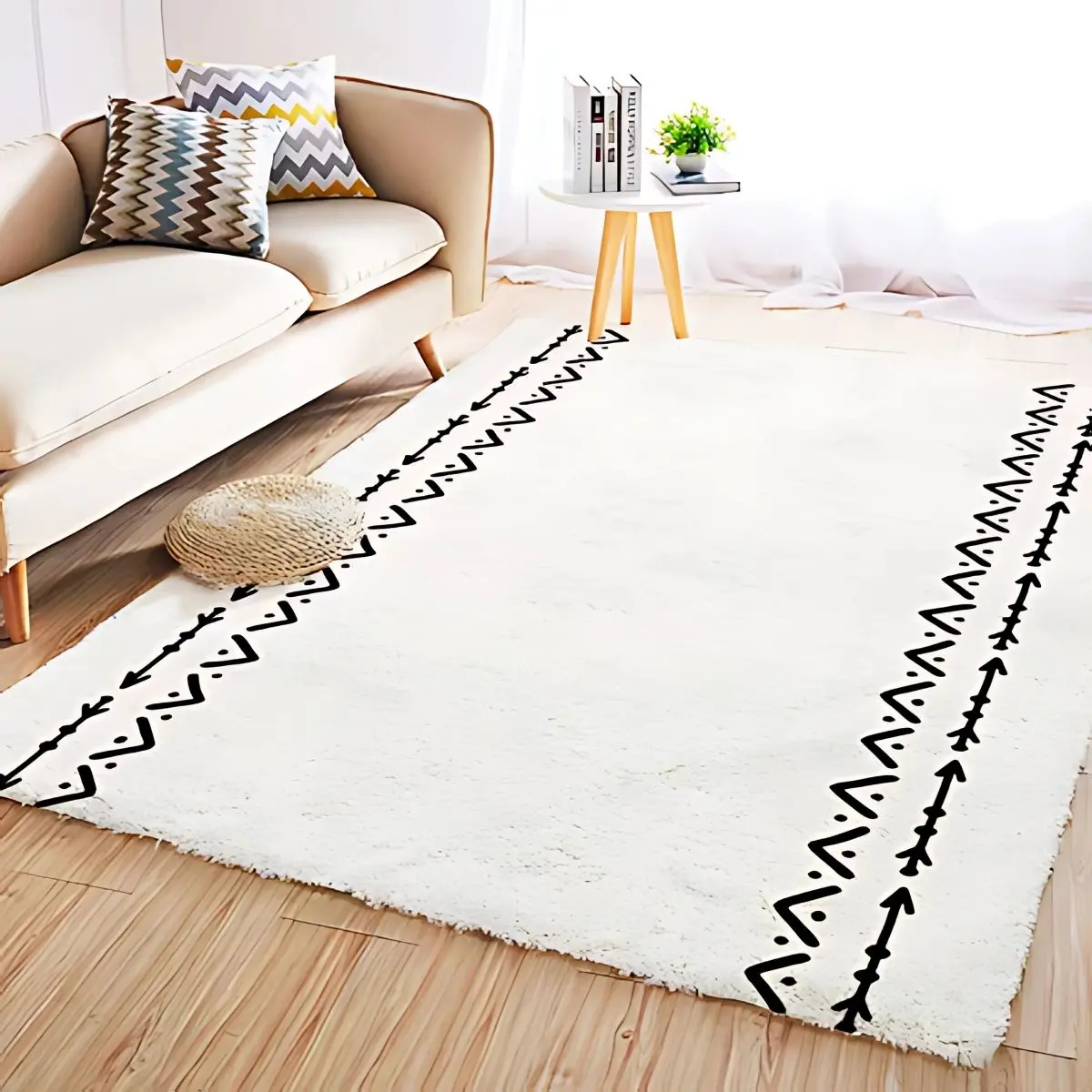 Alfombra Boho Decorativa. Tapete Tipo Bohemio Suave Para Sala, Dormitorios, Estudio. Antideslizante. 160X230 Cm. 1