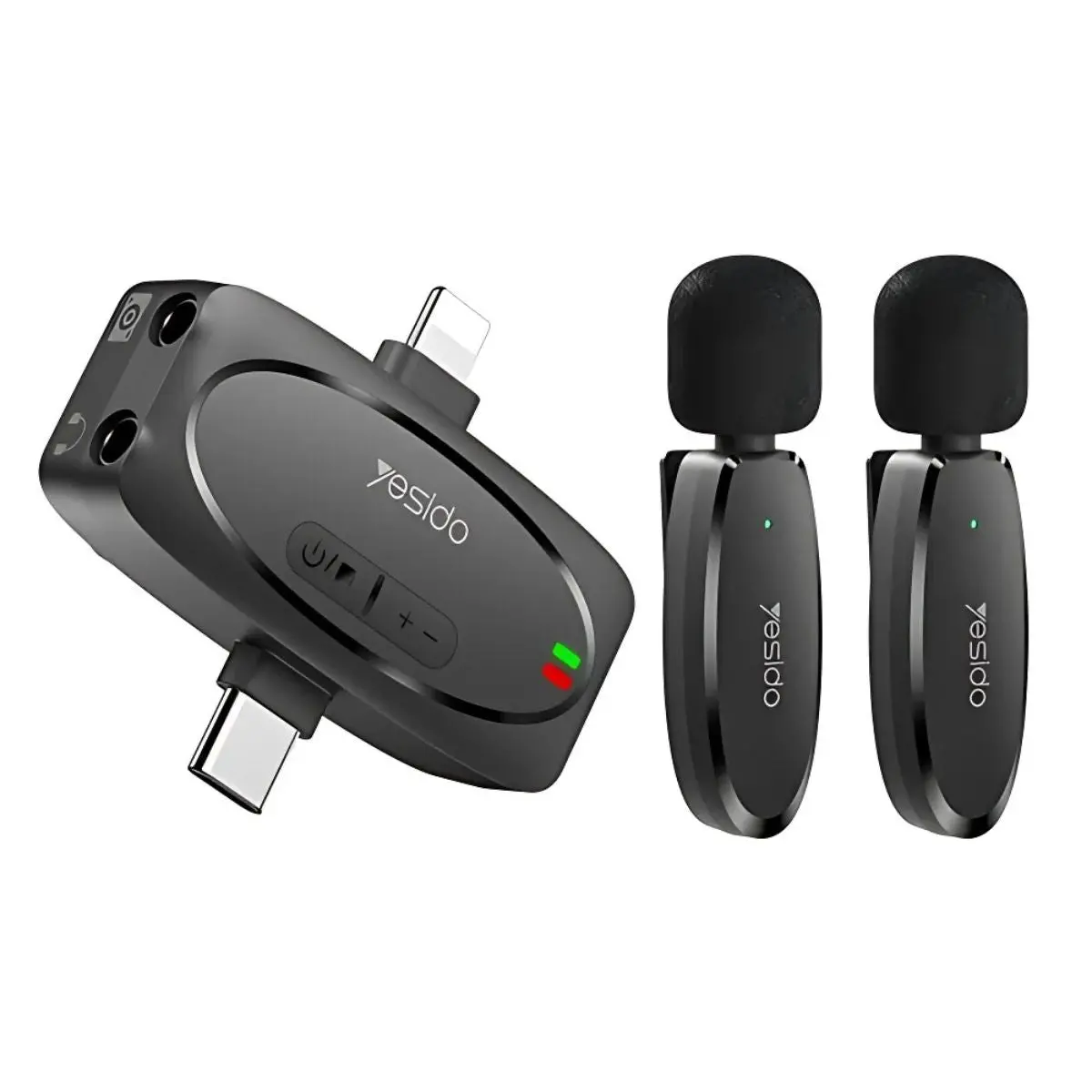 Micrófono Inalámbrico Lavalier Doble Conexión Usb-C Y Lightning. 50M De Alcance. Grabación Profesional Para Video Y Streaming. 1