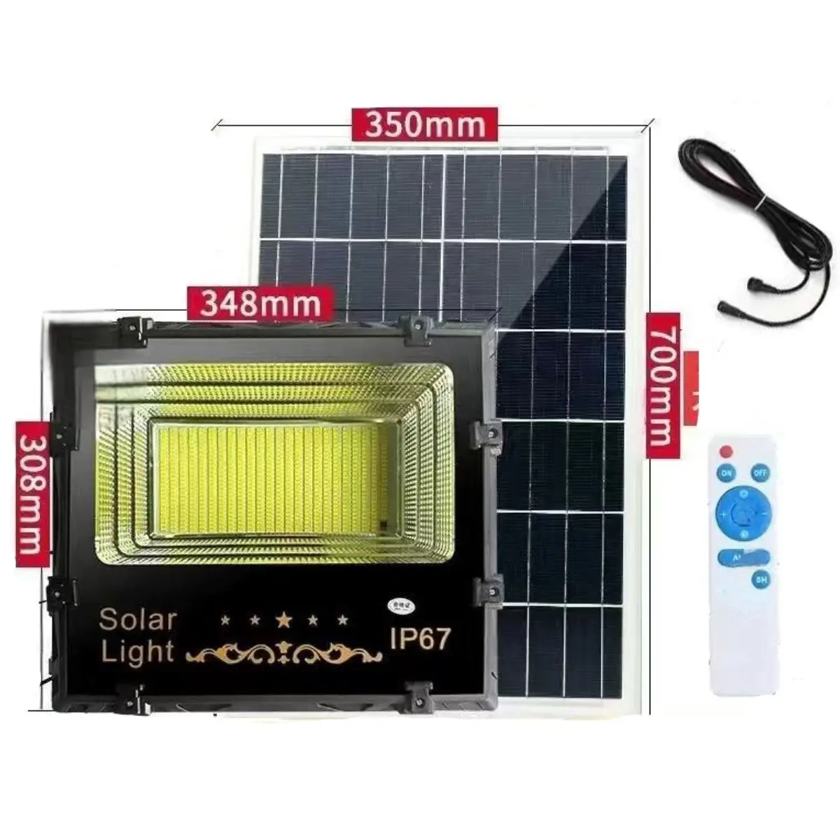Reflector Led Con Panel Solar Con Alcence 2000 M². Luz Led Ip67. Duración De 18-36 Horas. 1
