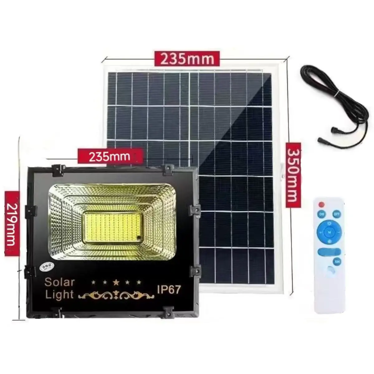 Reflector Led Con Panel Solar Con Alcance De 400 M². Luz Led Ip67. Duración De 12-20 Horas. 1