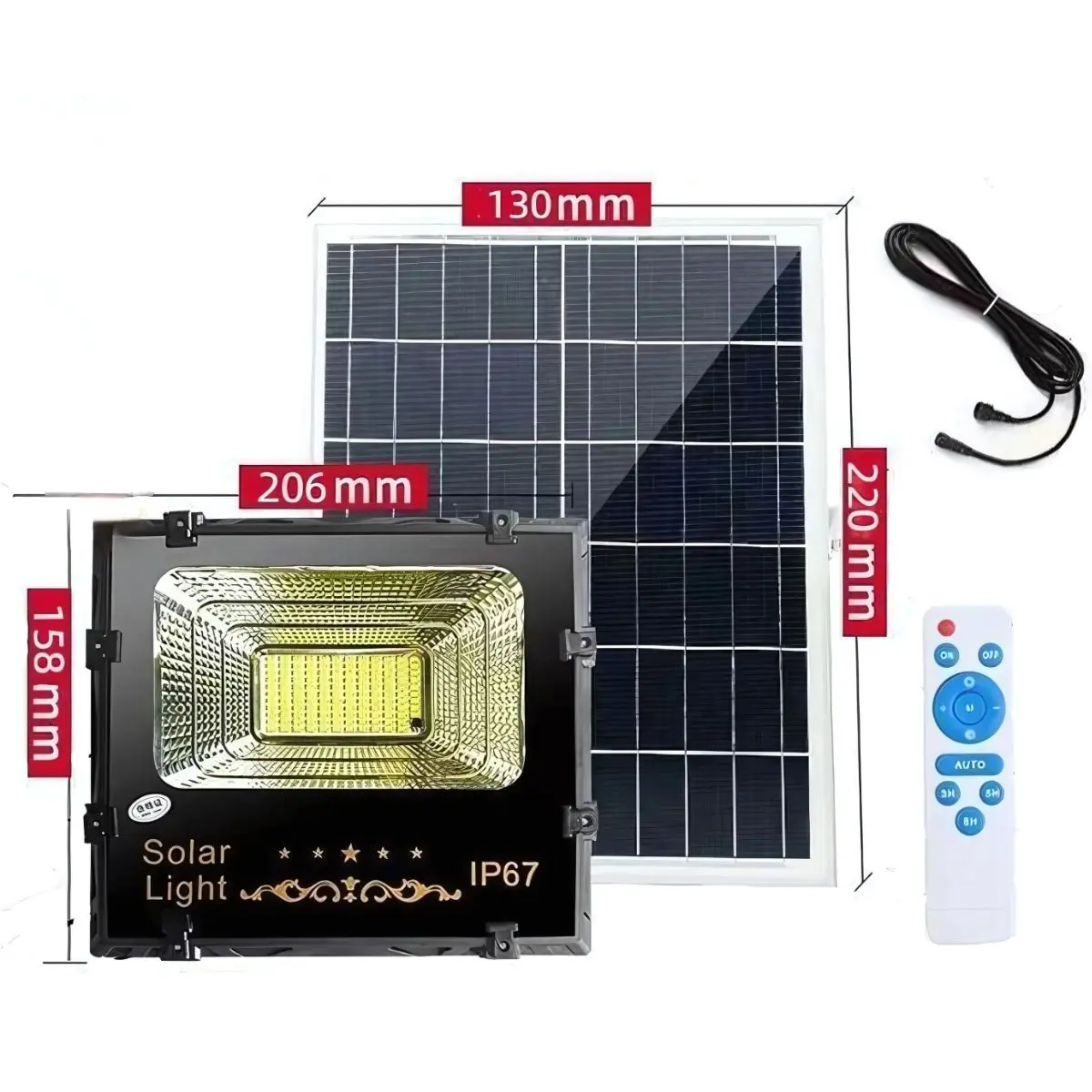 Reflector Led Con Panel Solar. Luz Led Ip67. Duración De 5 A 20 Horas. 1