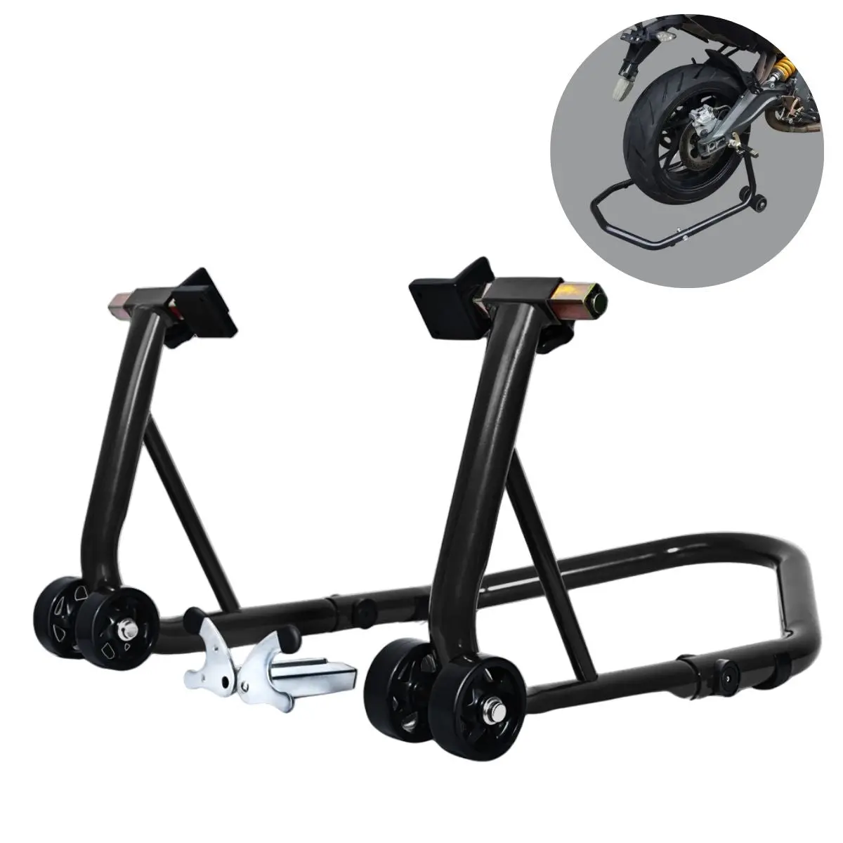 Gato Soporte Caballete Trasero Para Sostener Motos Universal Ajustable Con Ruedas. Soporte De Motocicleta Para Rueda Trasera. 1