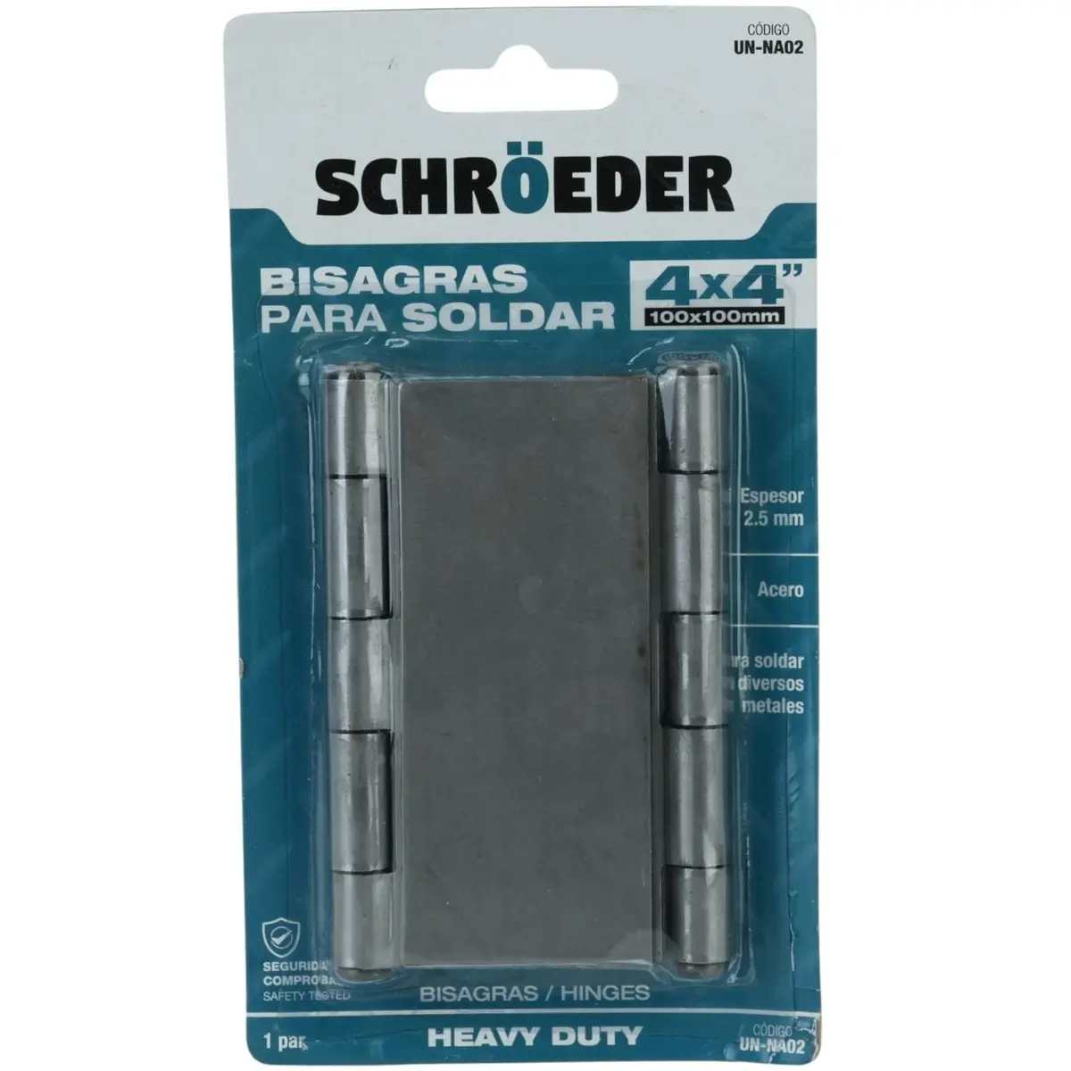 Bisagras Para Soldar 4"X4"X2.5Mm Superficie Natural  1 Par (2 Piezas) 1