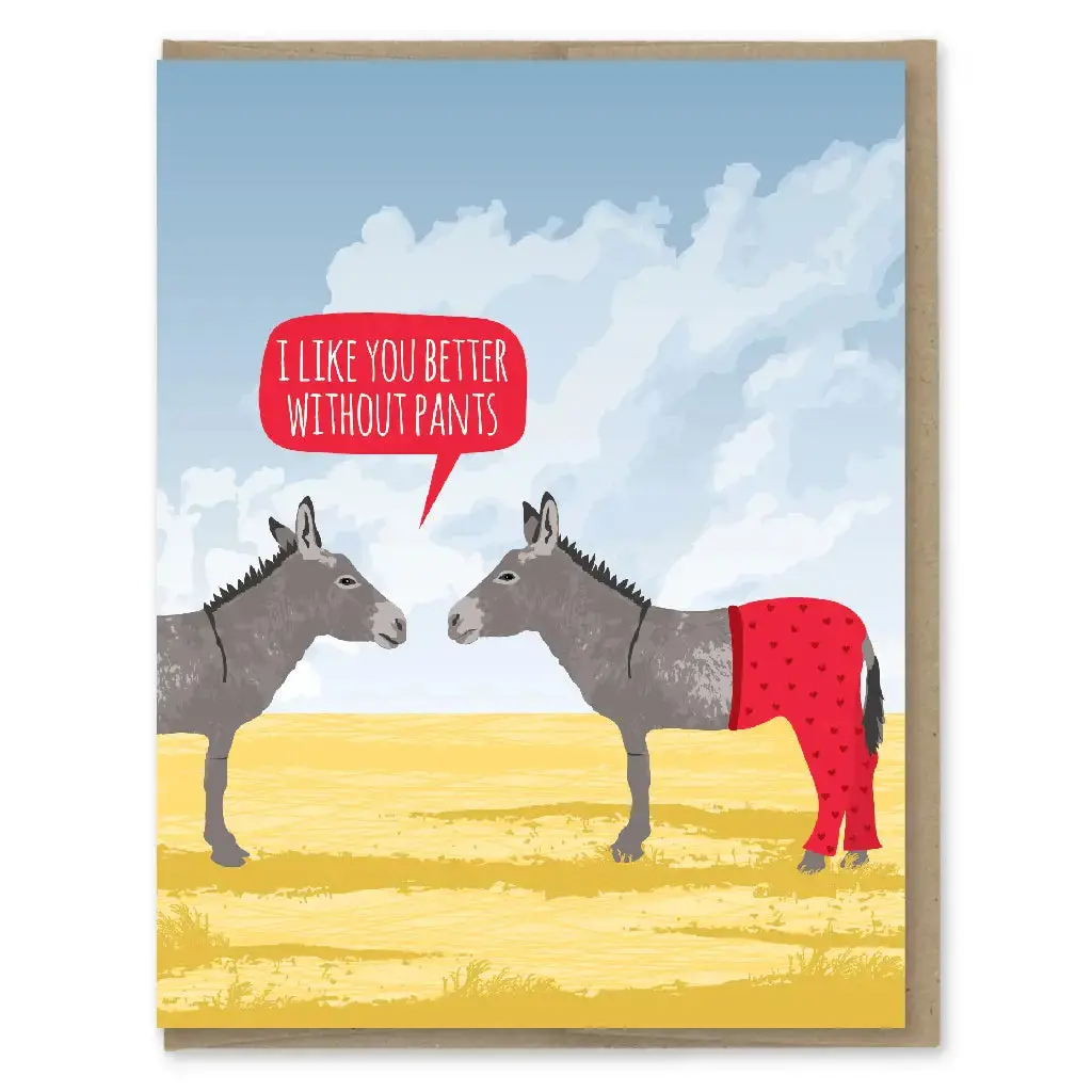 Better Without Pants Donkey Card 1