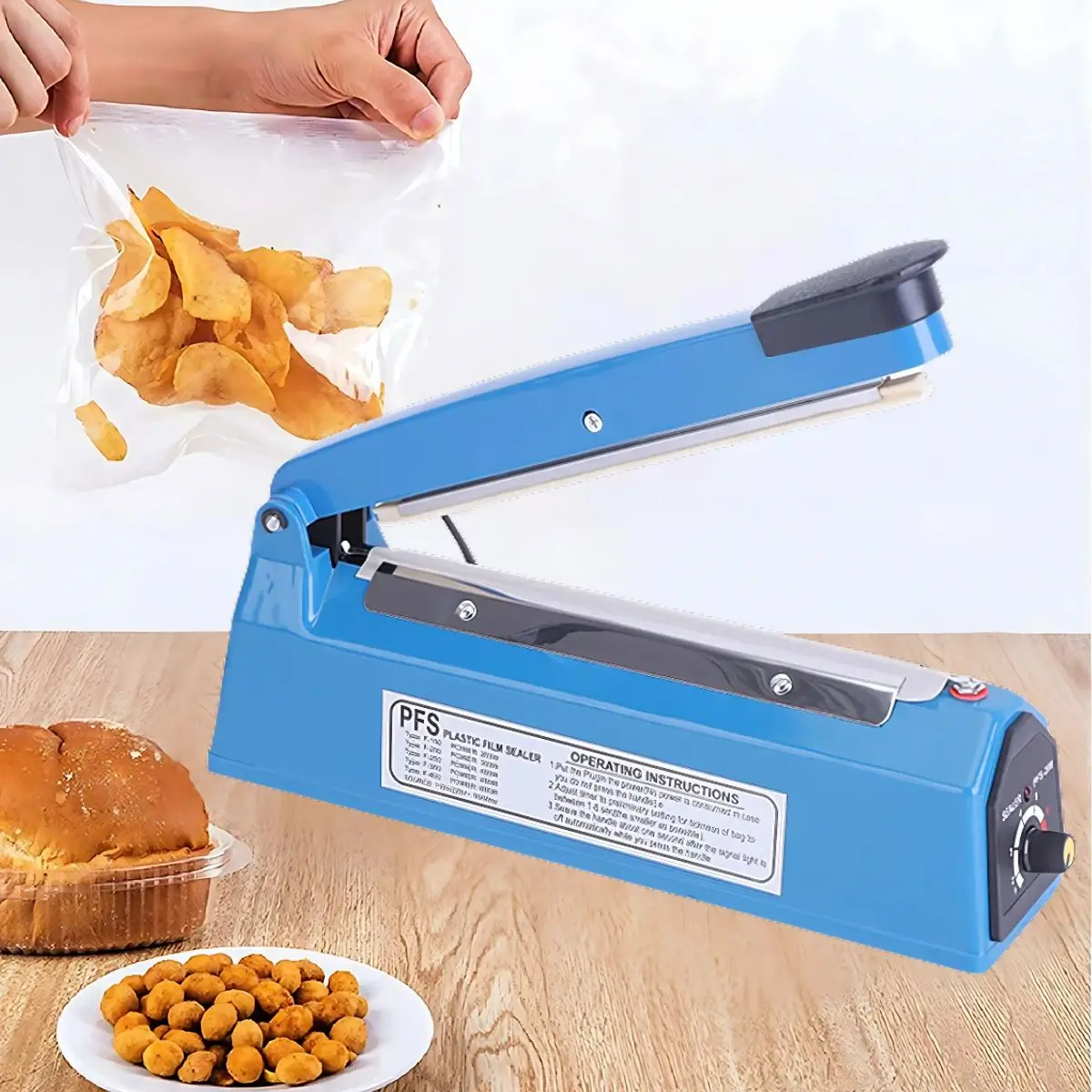 Selladora Impulso Térmica Lineal Eléctrica De 20Cm Con Regulador De Temperatura 110V. Máquina Para Sellar Para Bolsas Plásticas, Aluminio Y Kraft. 1