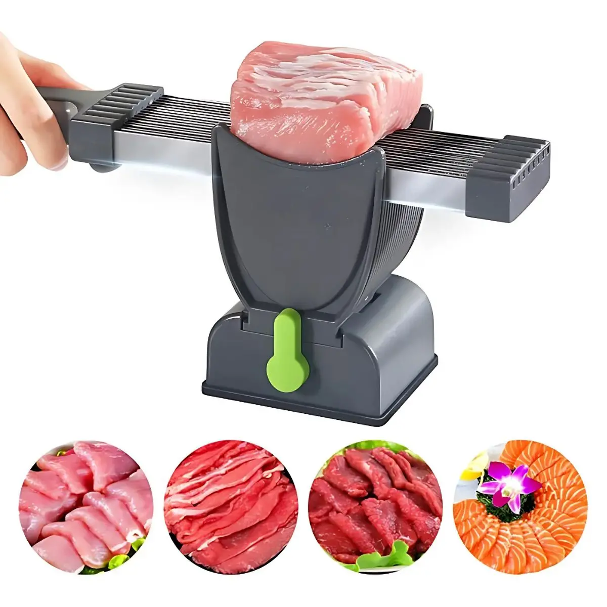 Cortador De Carne Manual. Rebanadas De 2 Y 4 Mm. Rebanador Preciso. Rebanadora De Alimentos Con Espesor Ajustable. 1