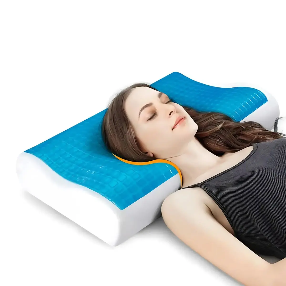 Almohada Ortopédica Para Dormir Mejor. Alivio Del Dolor Cervical Con Gel Frío Y Memoria. 1