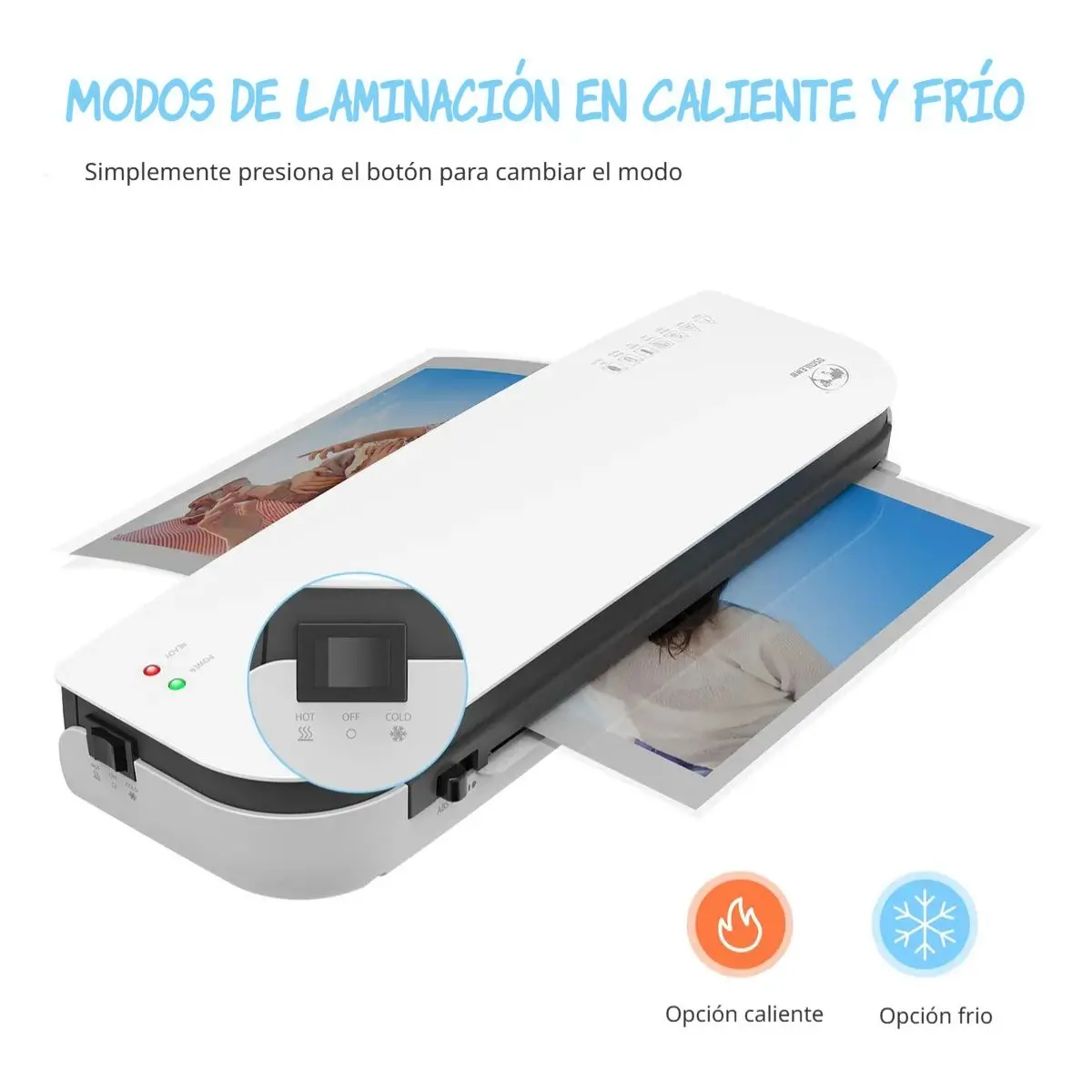Plastificadora A4 Térmica Y En Frío Con Doble Modo 120V. Laminadora De Documentos Para Oficina Y Hogar. 2