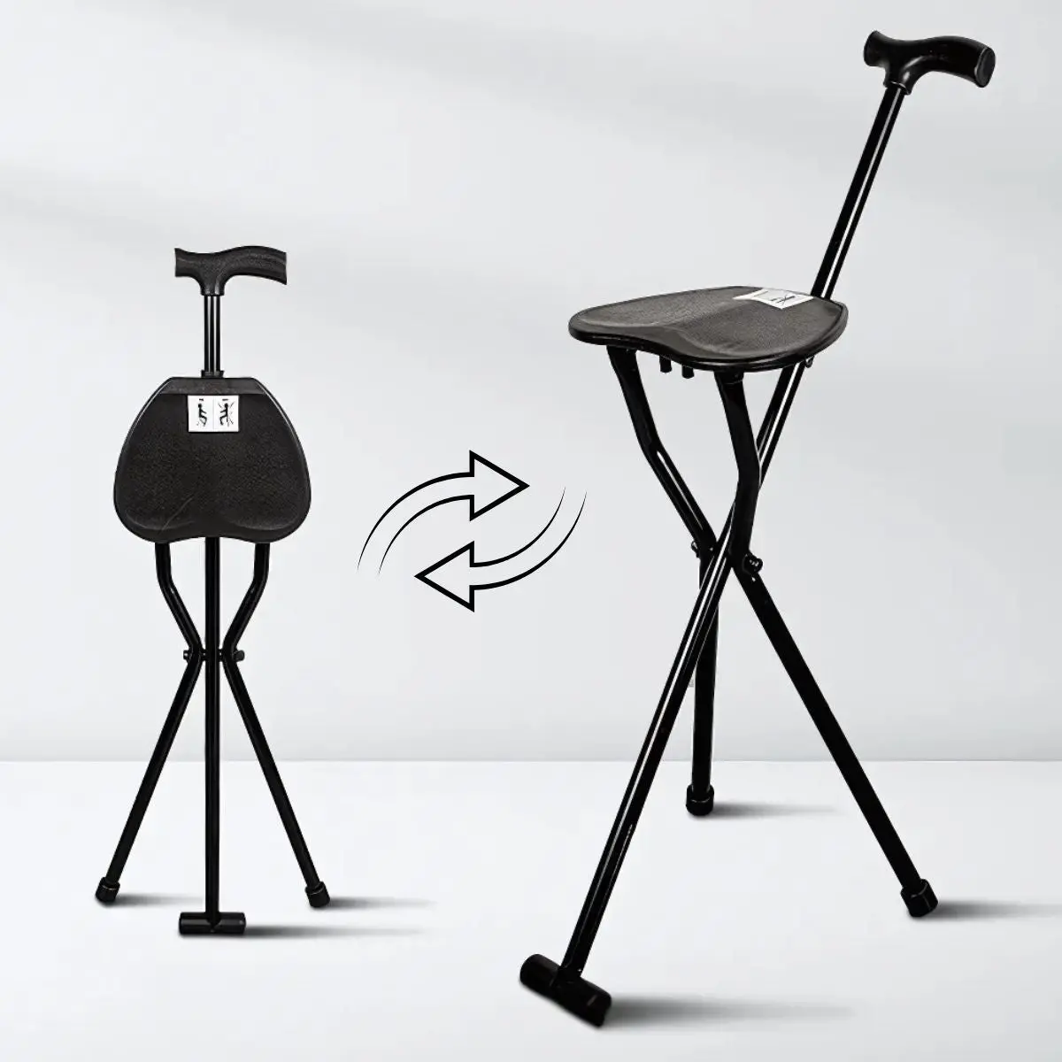Bastón Asiento 2 En 1. Bastón De Apoyo Convertible En Silla Portátil. Ideal Para Adultos Mayores Y Caminatas Largas. 1