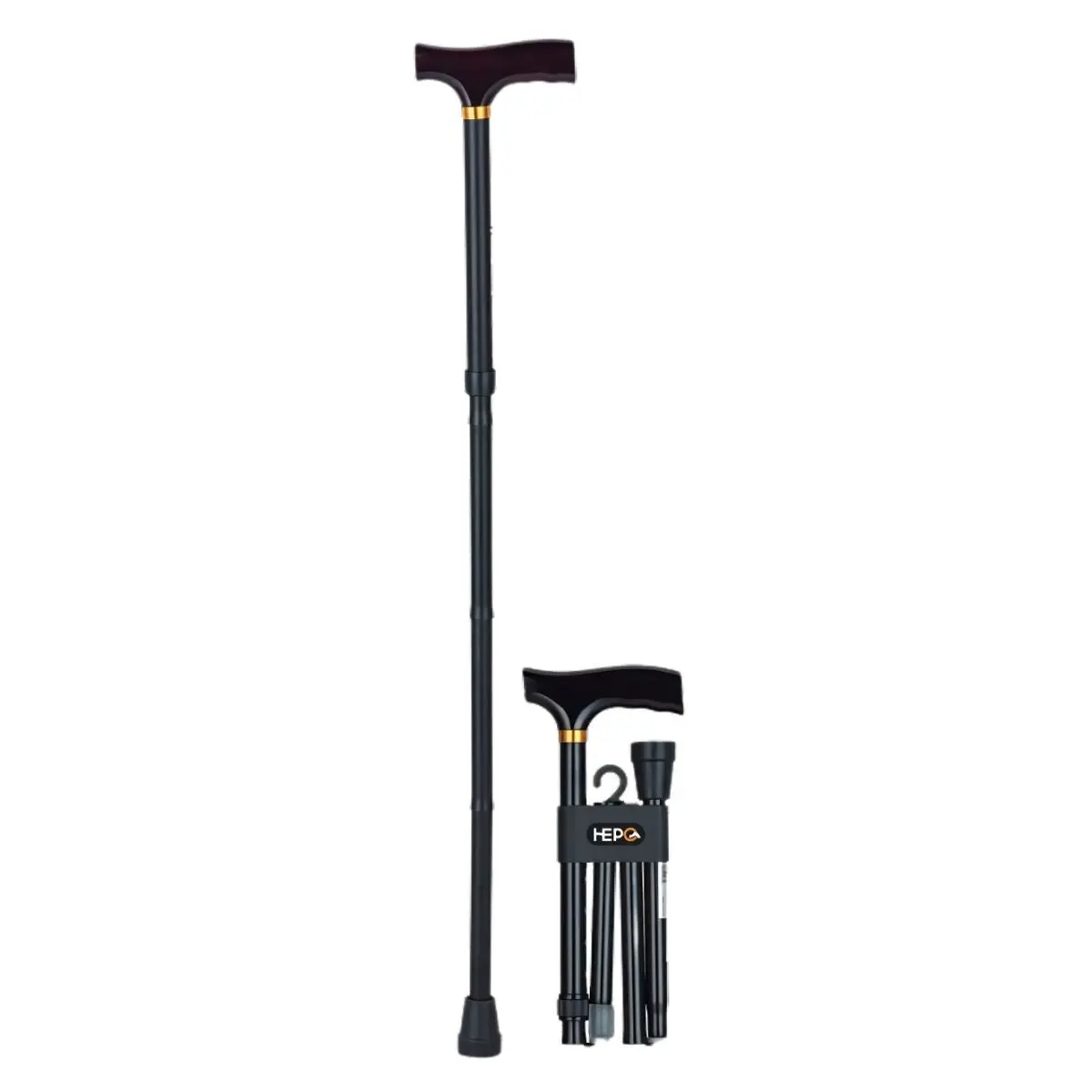 Bastón Plegable De Aluminio. Bastón De Apoyo Con Altura Ajustable Y Base Antideslizante. Ideal Para Adultos Mayores. 1