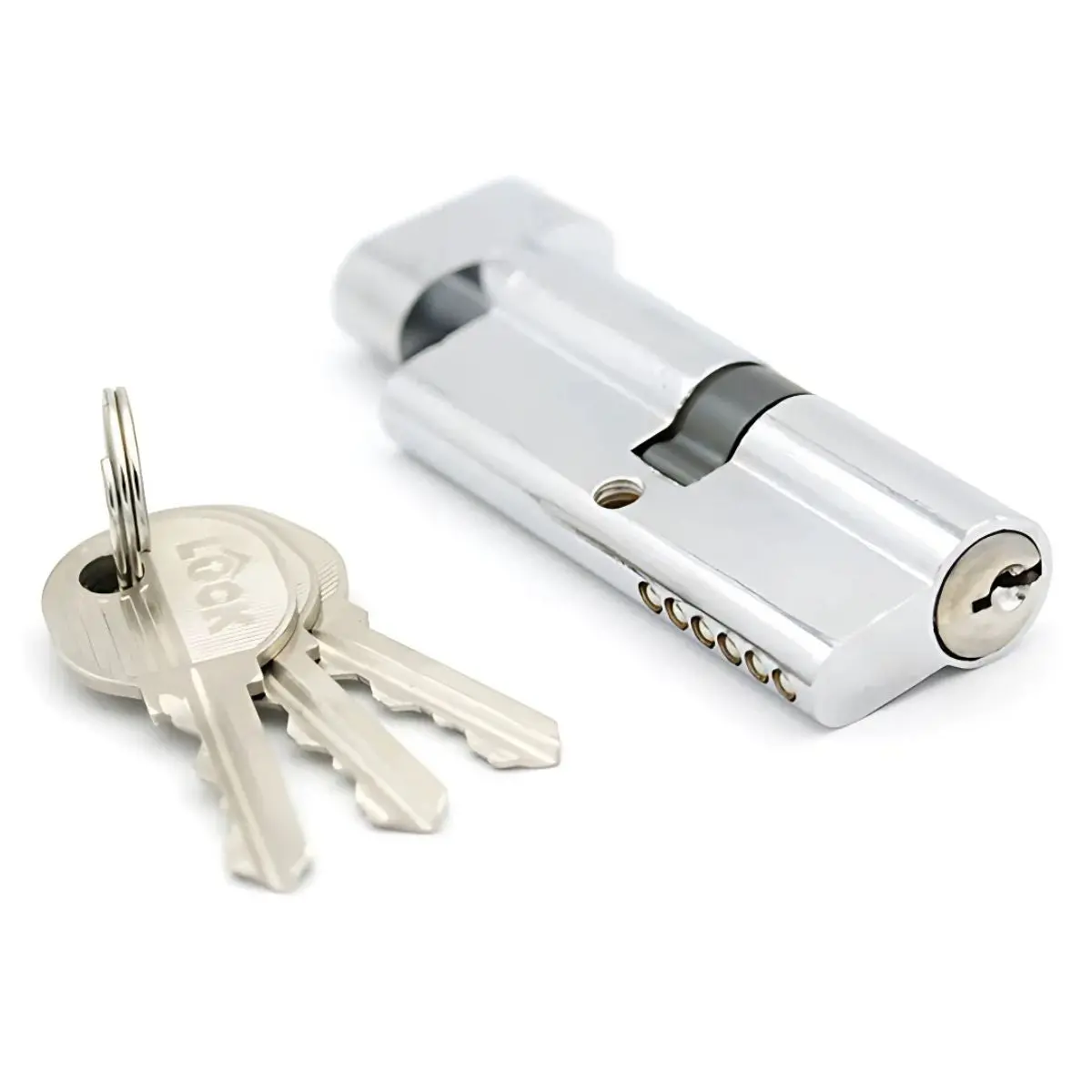 Cilindro Cerradura 70Mm Con Mariposa. Cerradura Para Puerta Interior Con 3 Llaves. Compatible Con Perfil Europeo. 1