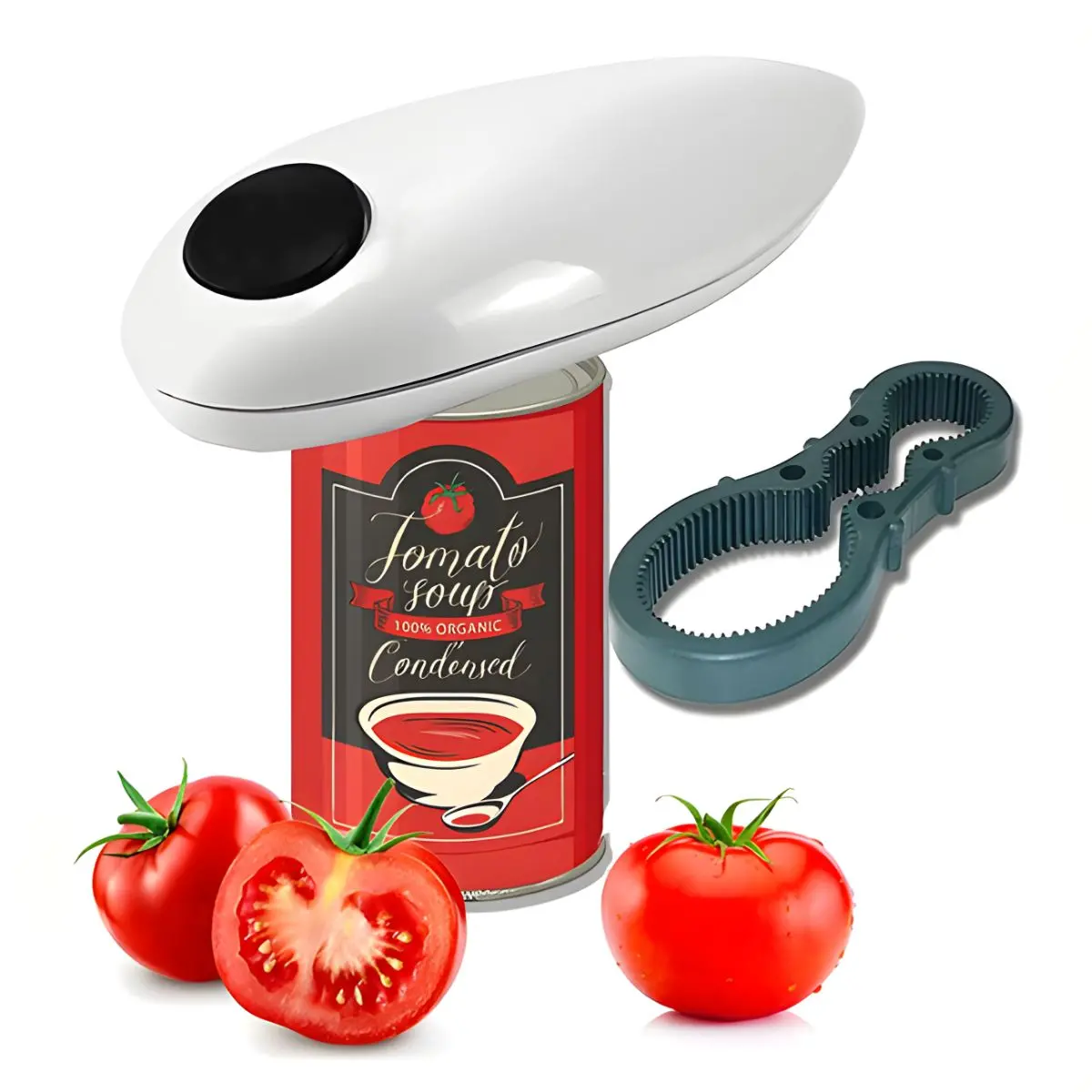 Abrelatas Eléctrico Automático Portátil. Apertura Sin Esfuerzo Para Latas Y Frascos. Incluye Herramienta Antideslizante Para Tapas. 1