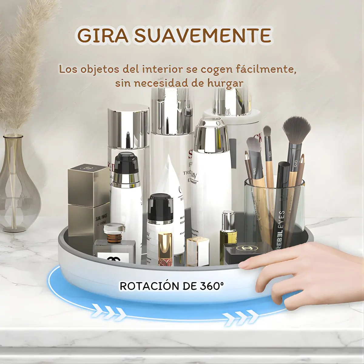 Organizador Giratorio De 30 Cm Para Cocina O Baño. Bandeja De 360° Para Especias, Cosméticos Y Almacenamiento. 1