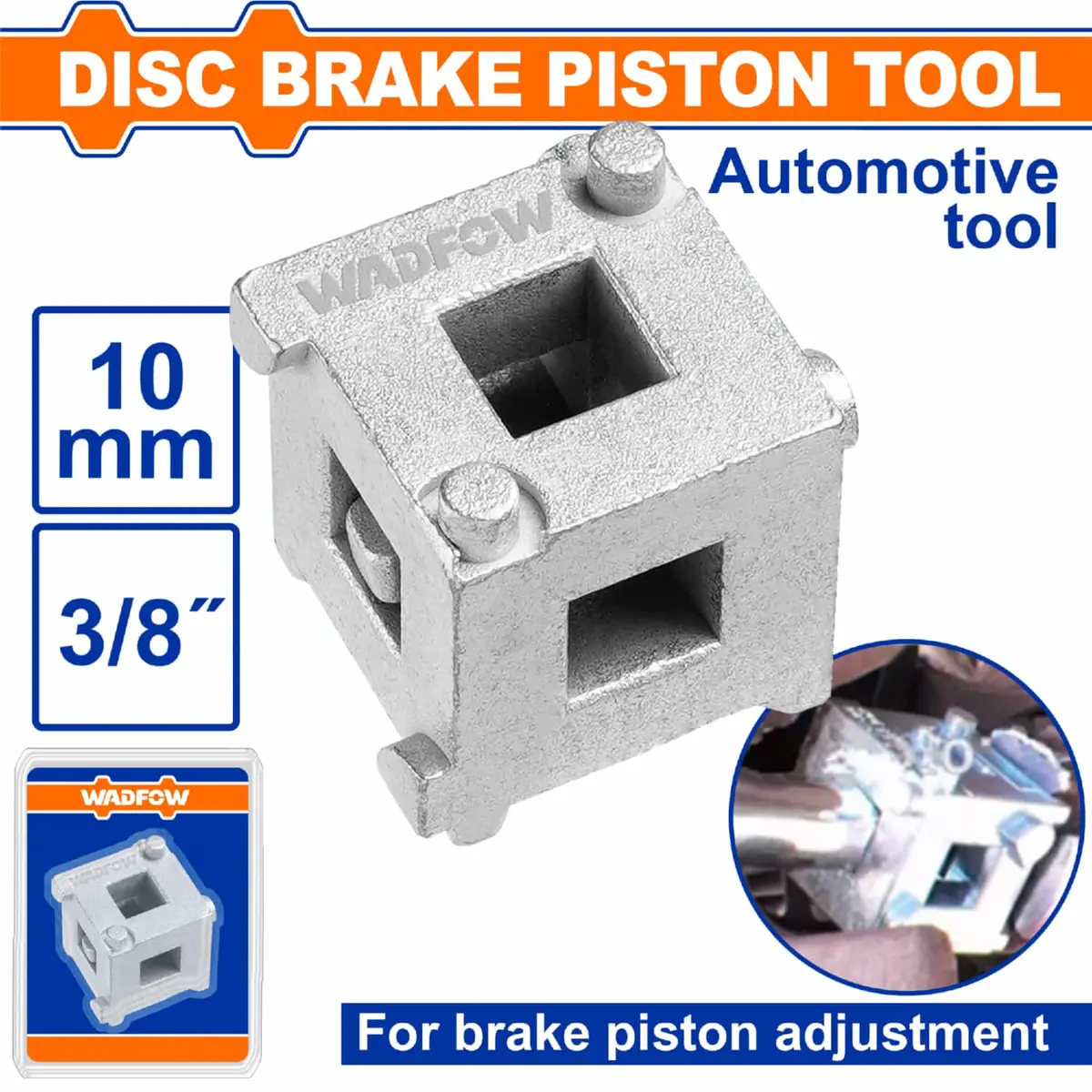 Herramienta Para Piston De Freno De Disco En Acero Al Carbono Con Llave 3/8" Y Extensión Retrae Pistones 1