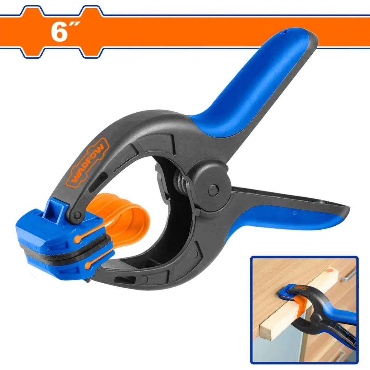Abrazadera De Resorte Para Sujeción 6". Cuerpo De Plástico Y Fibra De Vidrio. Mandíbulas De Abs. Pinza 1