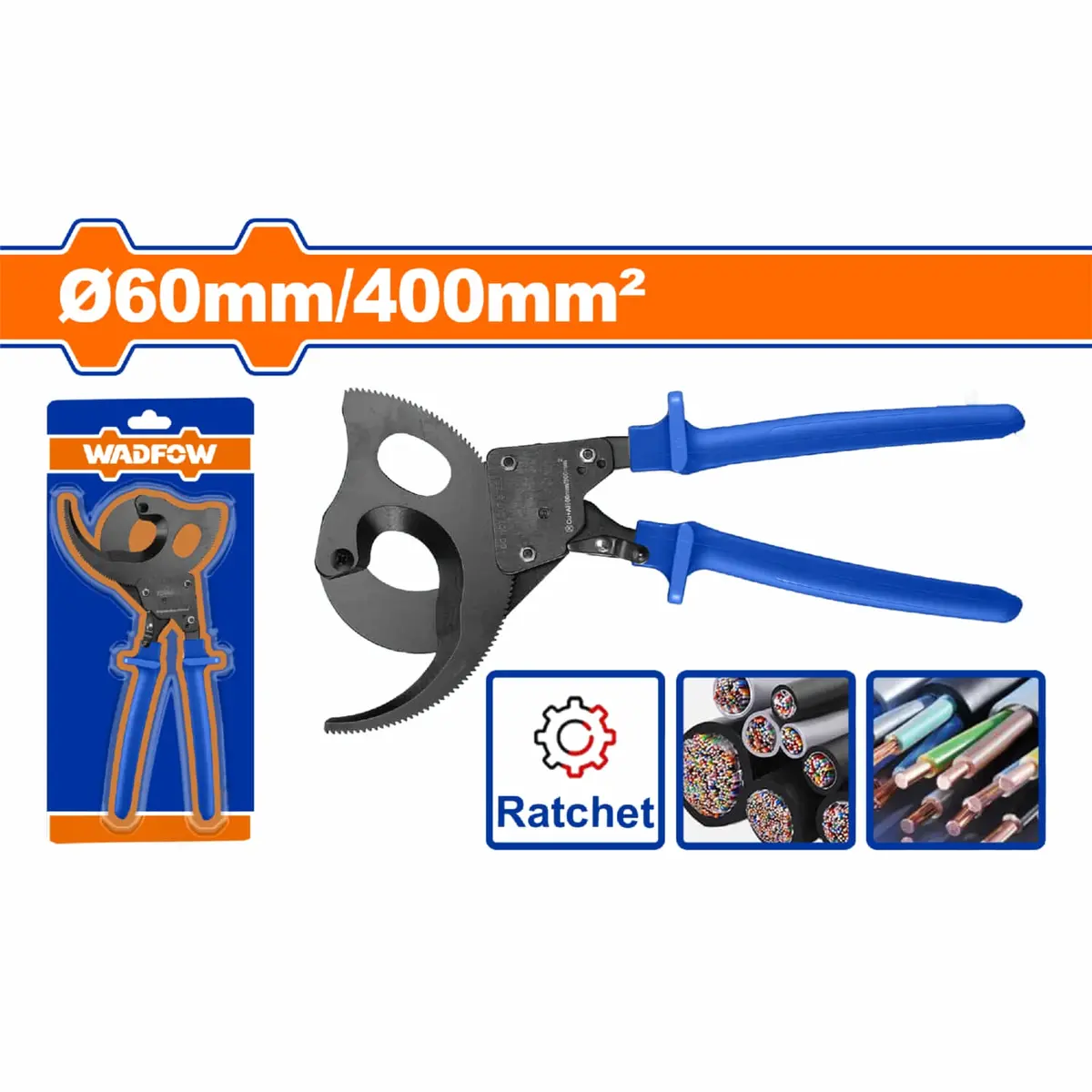 Cortador De Cable Ratchet Φ60mm/400Mm² Cr-Mo Long. 320Mm Forjado. Corta Alambre. 1