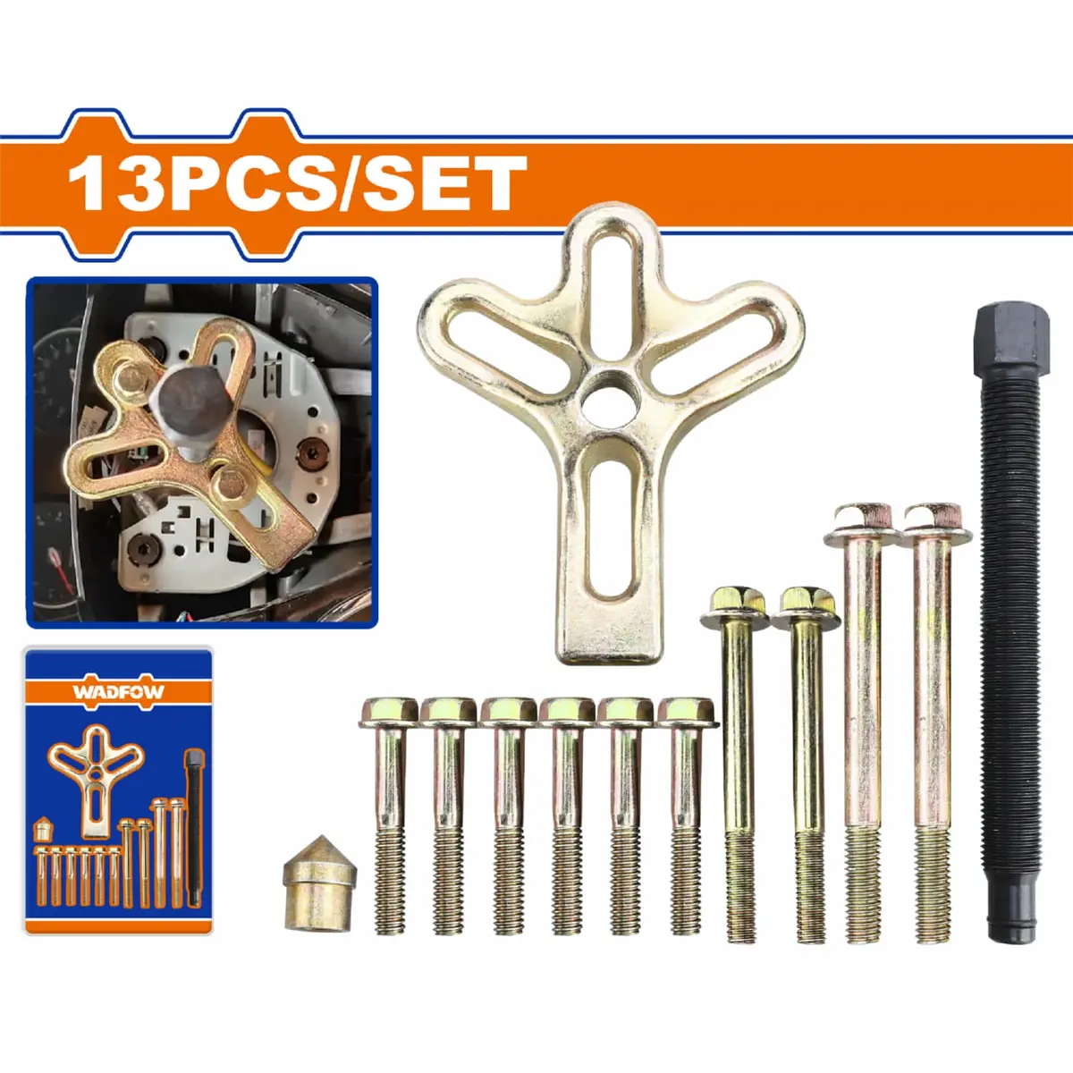 Extractor Automotriz Pata De Gallo O De Volante 13 Pzas. Ideal Para Engranajes Y Cigüeñal. Tratamiento Forjado. 1