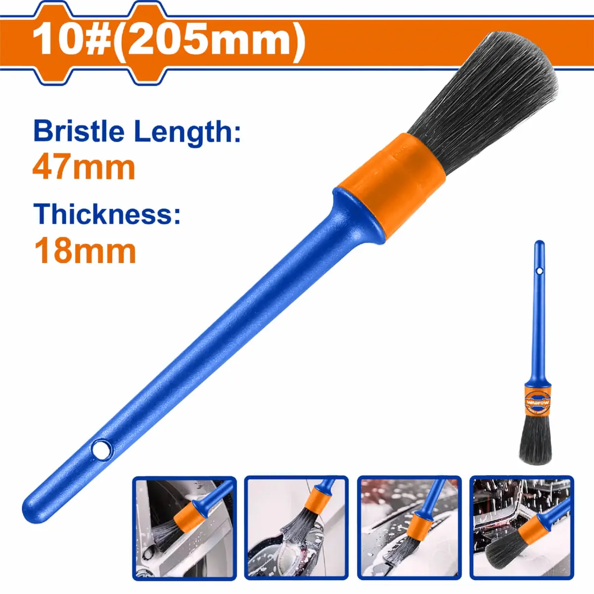 Pincel Para Detailing En Llantas Y Huecos Pequeños #10 Long 205Mm Díametro 18Mm Cerdas 47Mm 1