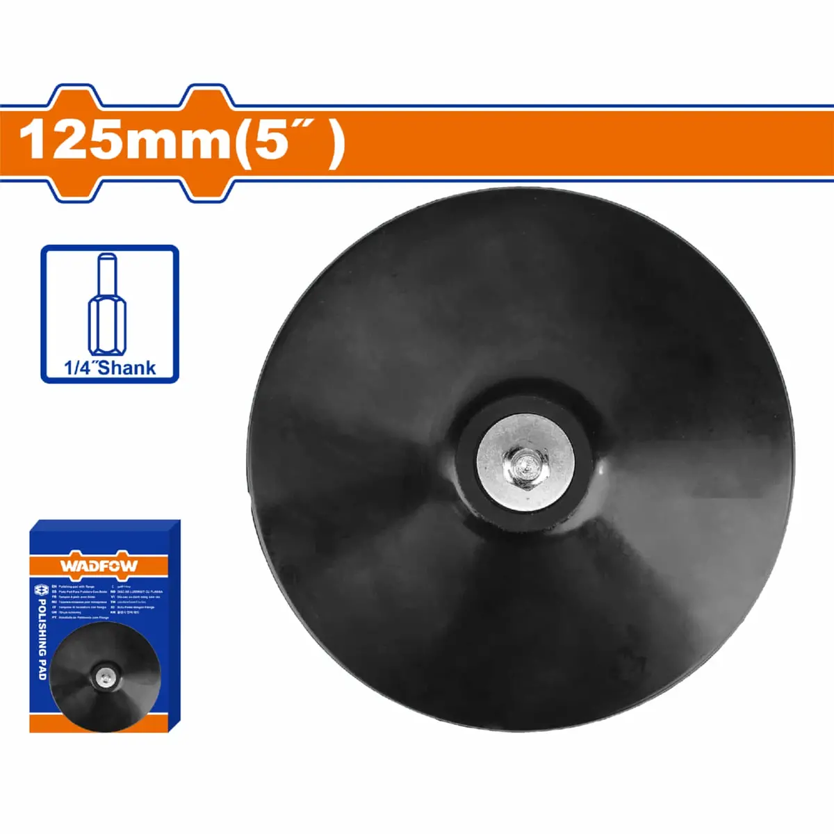 Disco De Plástico 125Mm(5") Vástago 1/4" Para Bonete De Lana, Discos De Ljado Y Discos De Fibra. Almohadilla 1