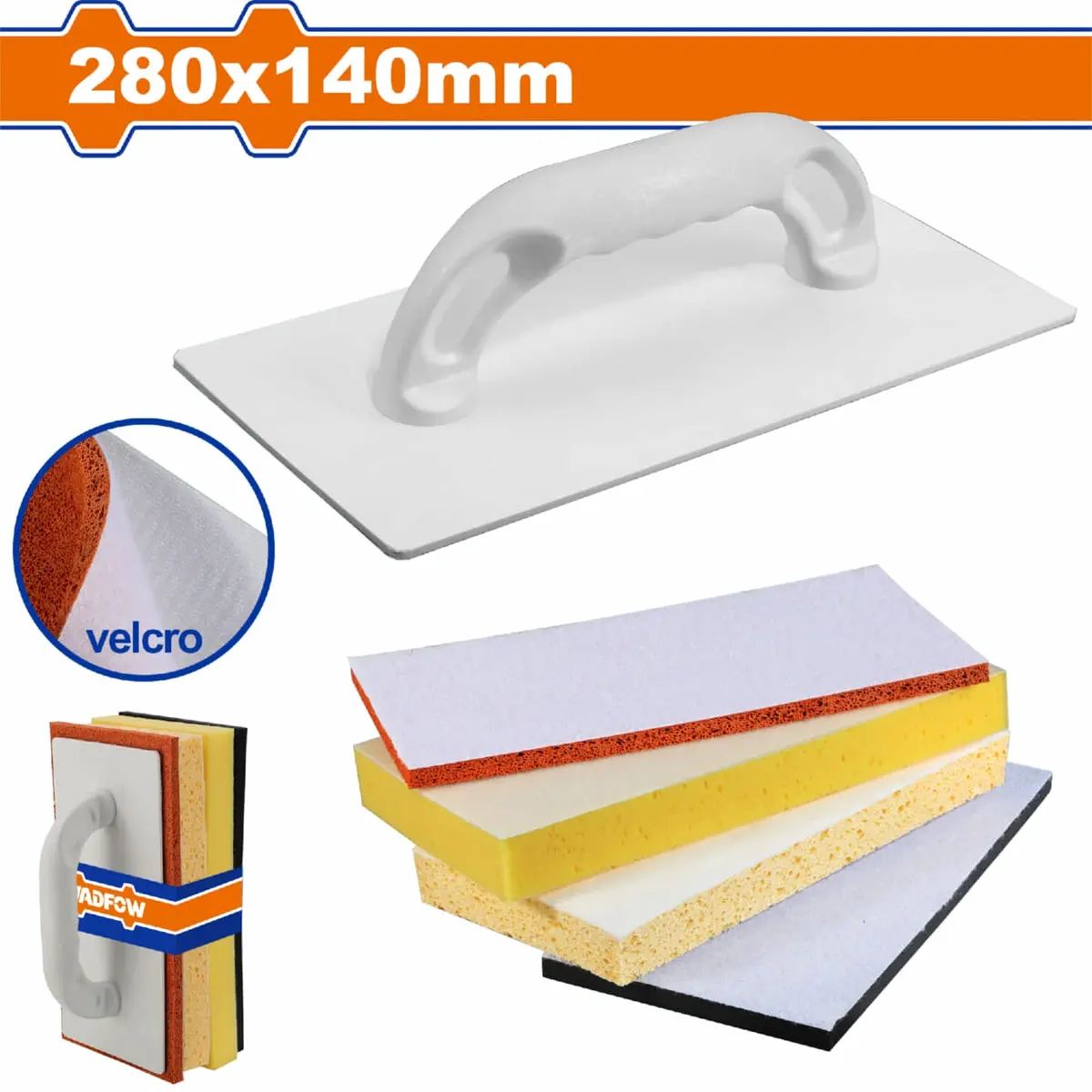 Esponjas Para Limpieza De Colocación De Azulejos Con Mango Pu Velcro  280X140mm Set De 5 Pzas. 1